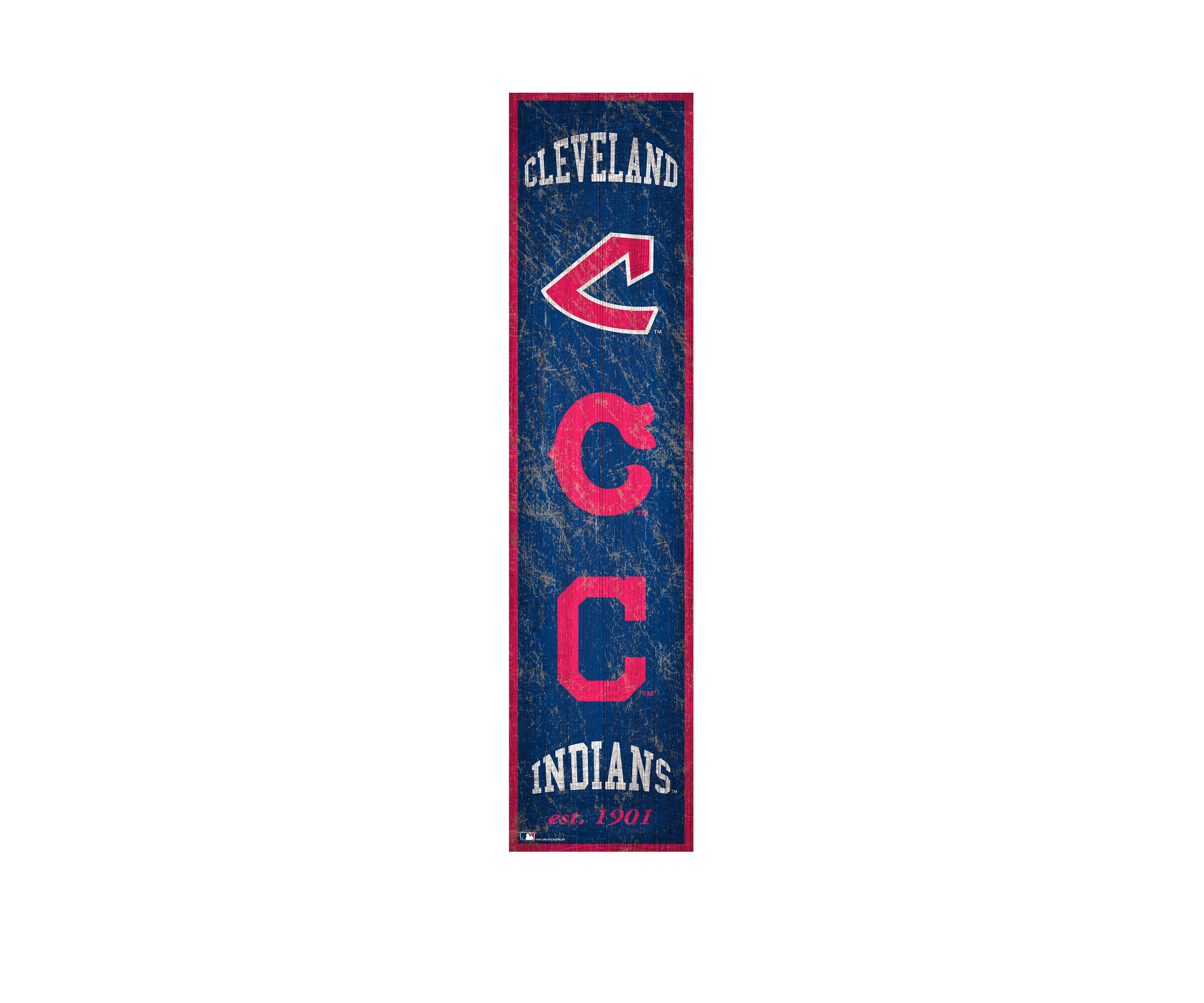MLB Cleveland Indians 6 in x 24 in Heritage Banner Sign
