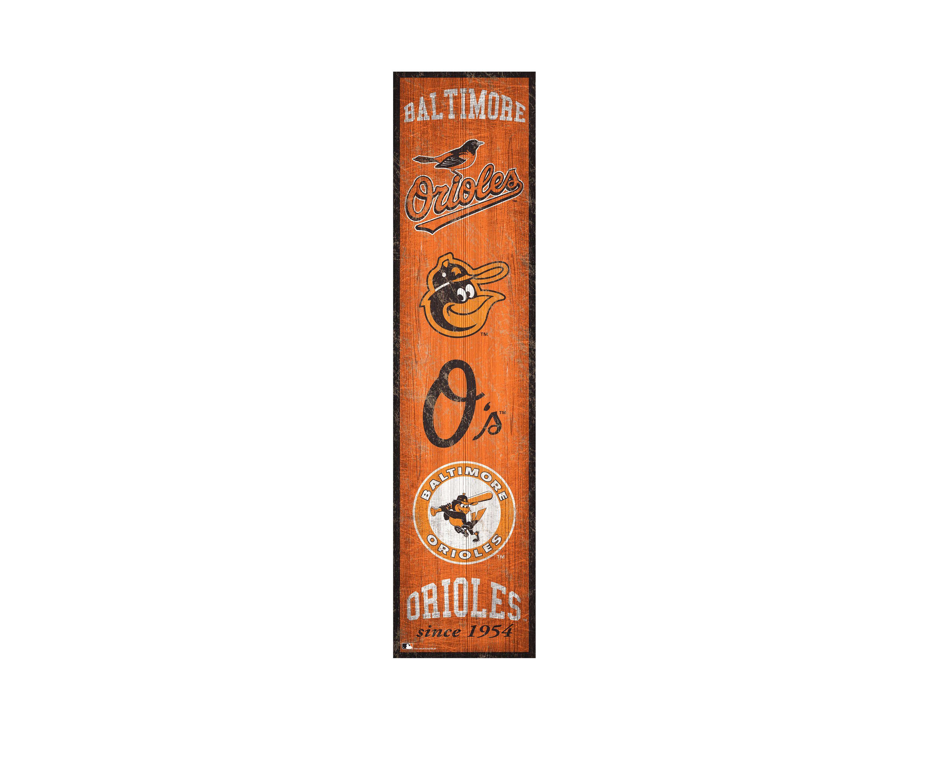 MLB Baltimore Orioles 6 in x 24 in Heritage Banner Sign