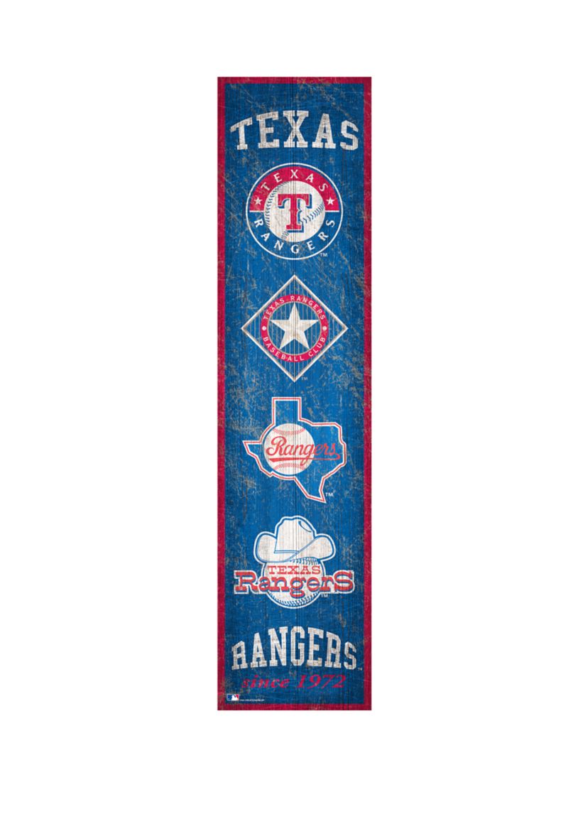 MLB Texas Rangers 6 in x 24 in Heritage Banner Sign