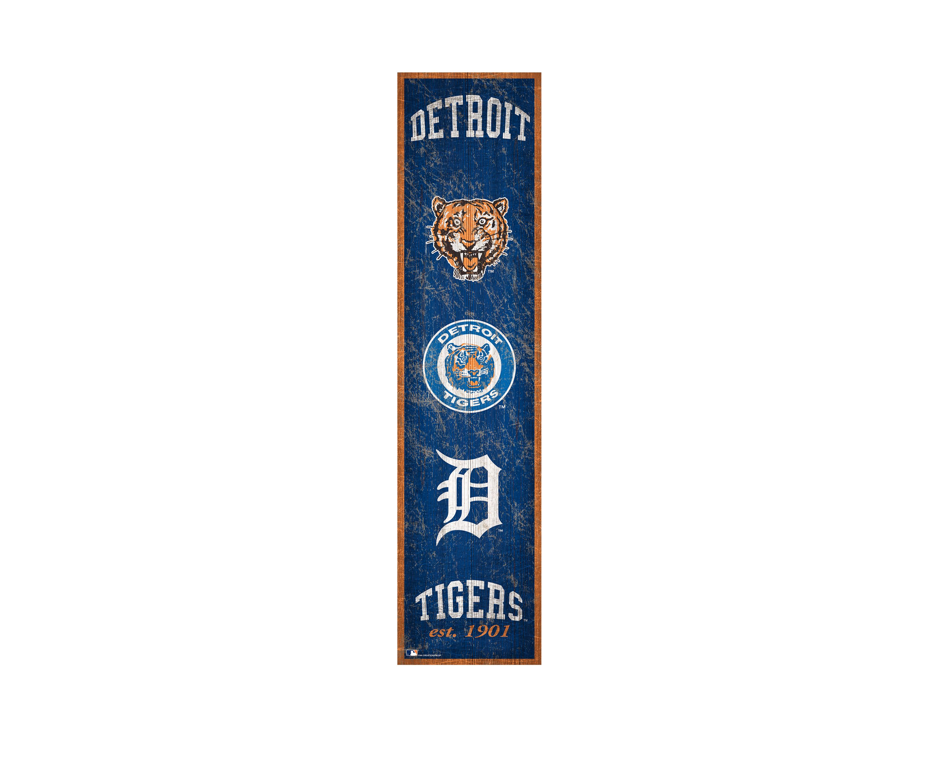 MLB Detroit Tigers 6 in x 24 in Heritage Banner Sign