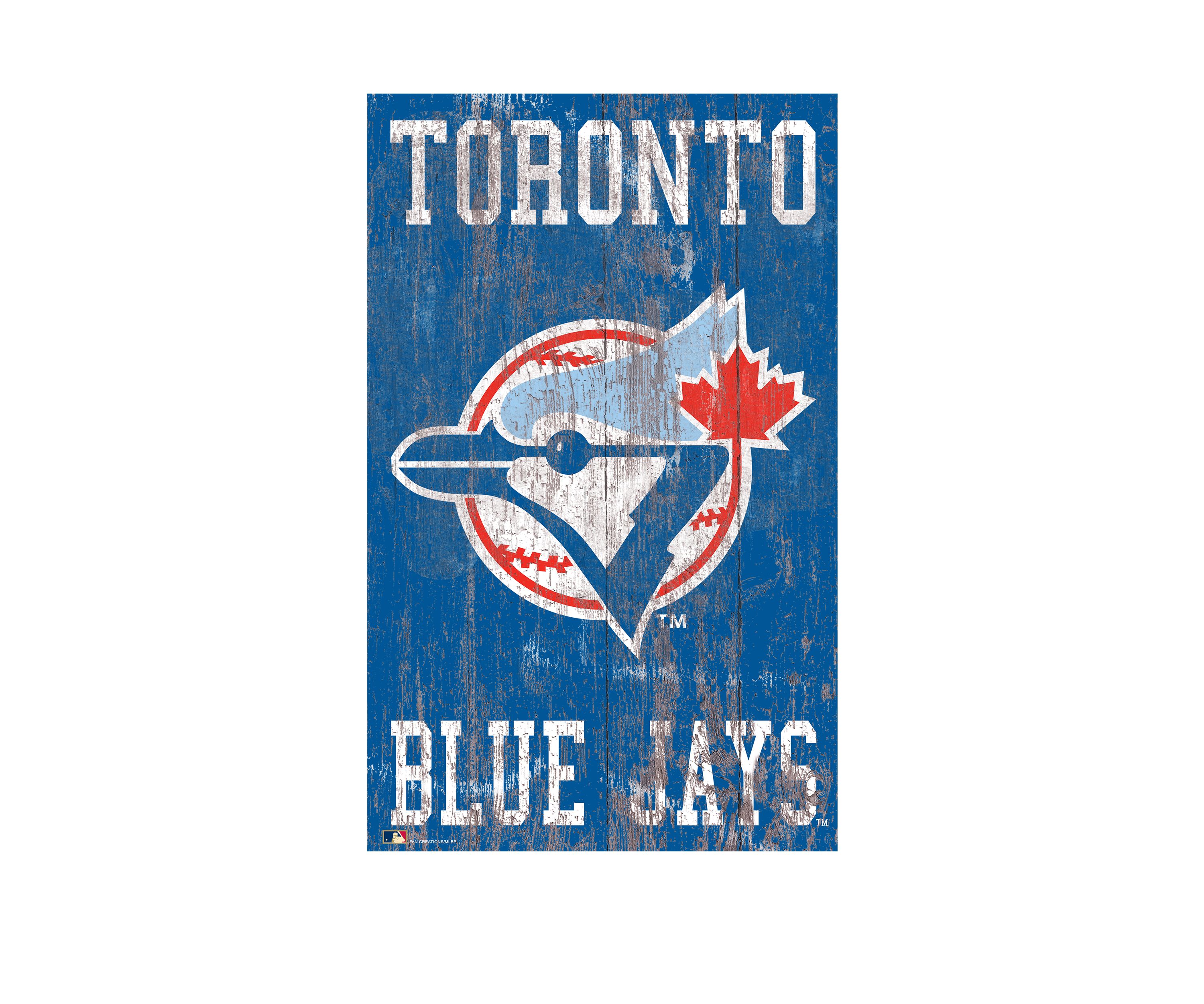 MLB Toronto Blue Jays 11 in x 19 in Heritage Distressed Logo Sign