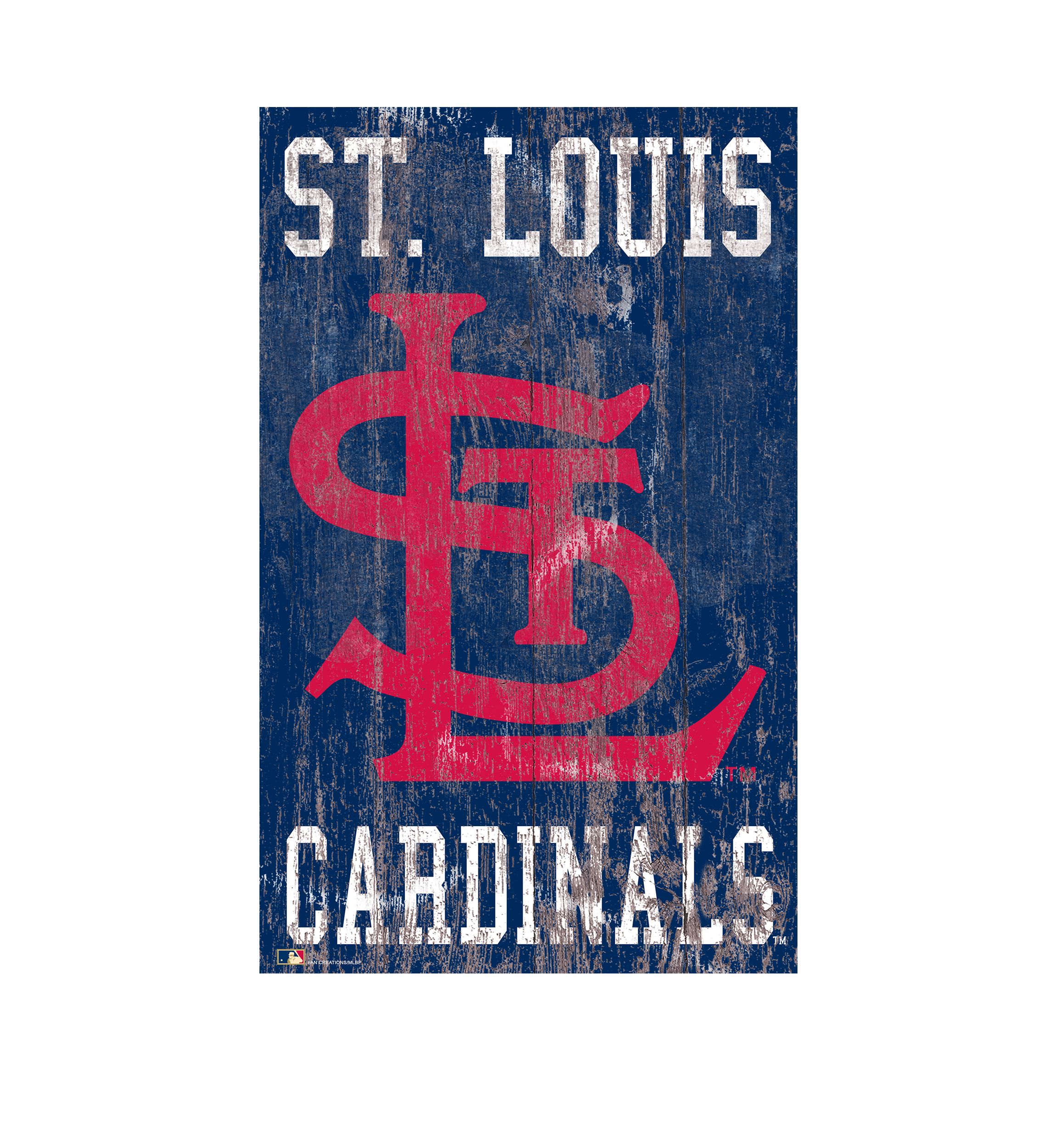 MLB Saint (St.) Louis Cardinals 11 in x 19 in Heritage Distressed Logo Sign