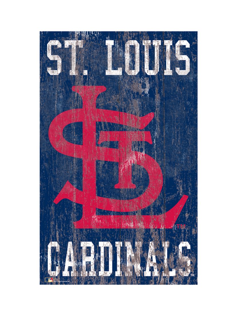 MLB Saint (St.) Louis Cardinals 11 in x 19 in Heritage Distressed Logo Sign