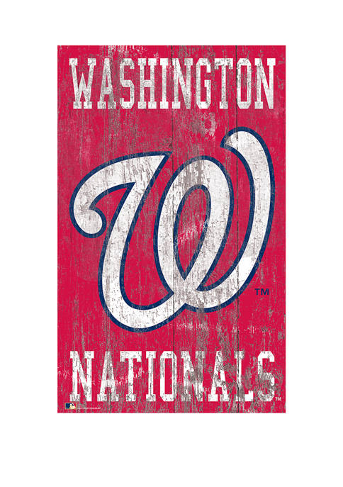 MLB Washington Nationals 11 in x 19 in Heritage Distressed Logo Sign