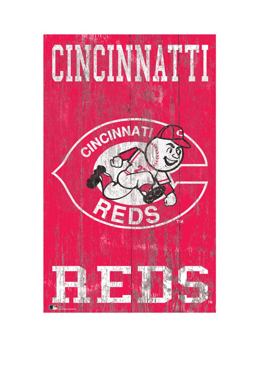 Fan Creations MLB Cincinnati Reds 11 in x 19 in Heritage Distressed ...