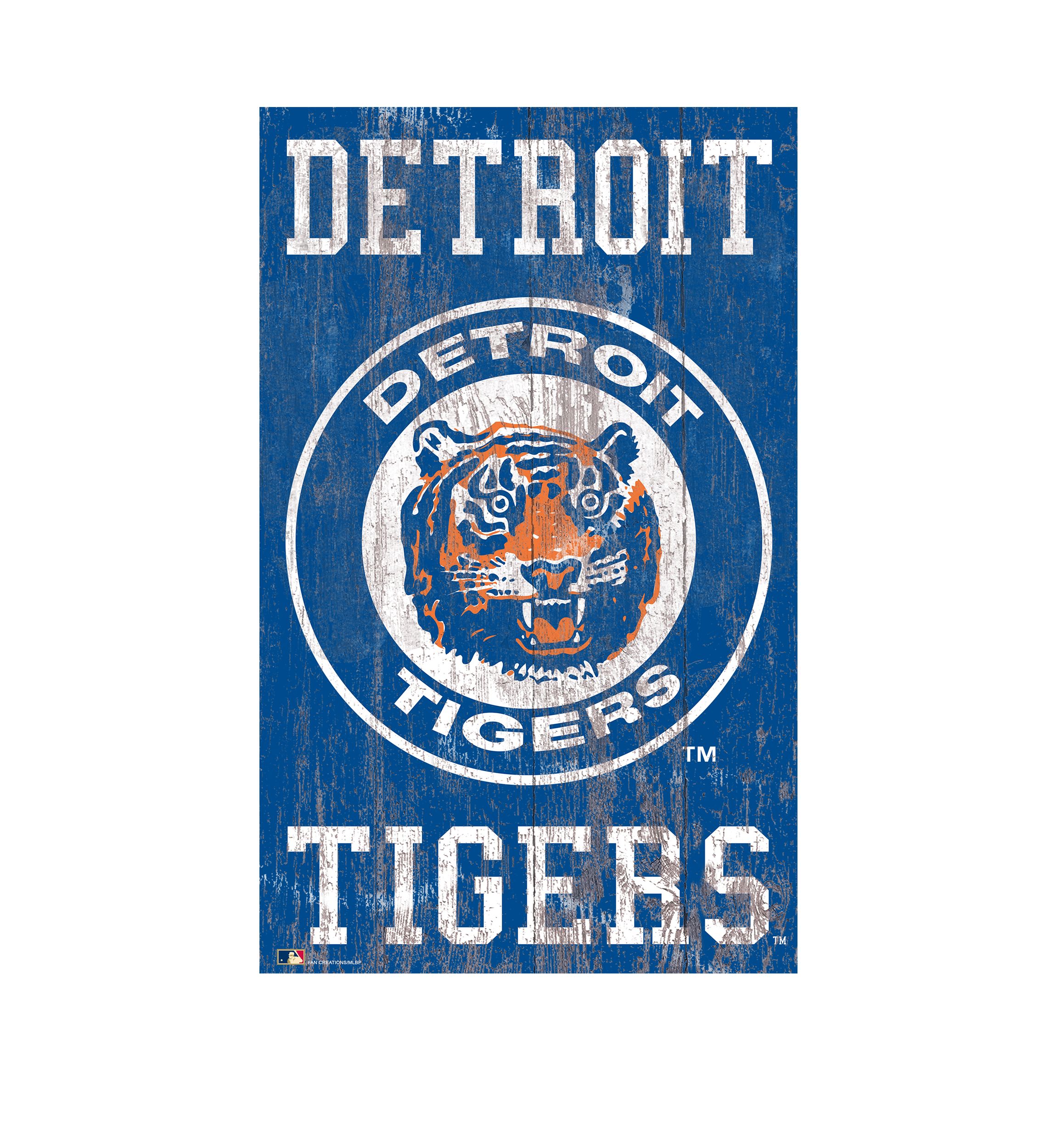 MLB Detroit Tigers 11 in x 19 in Heritage Distressed Logo Sign