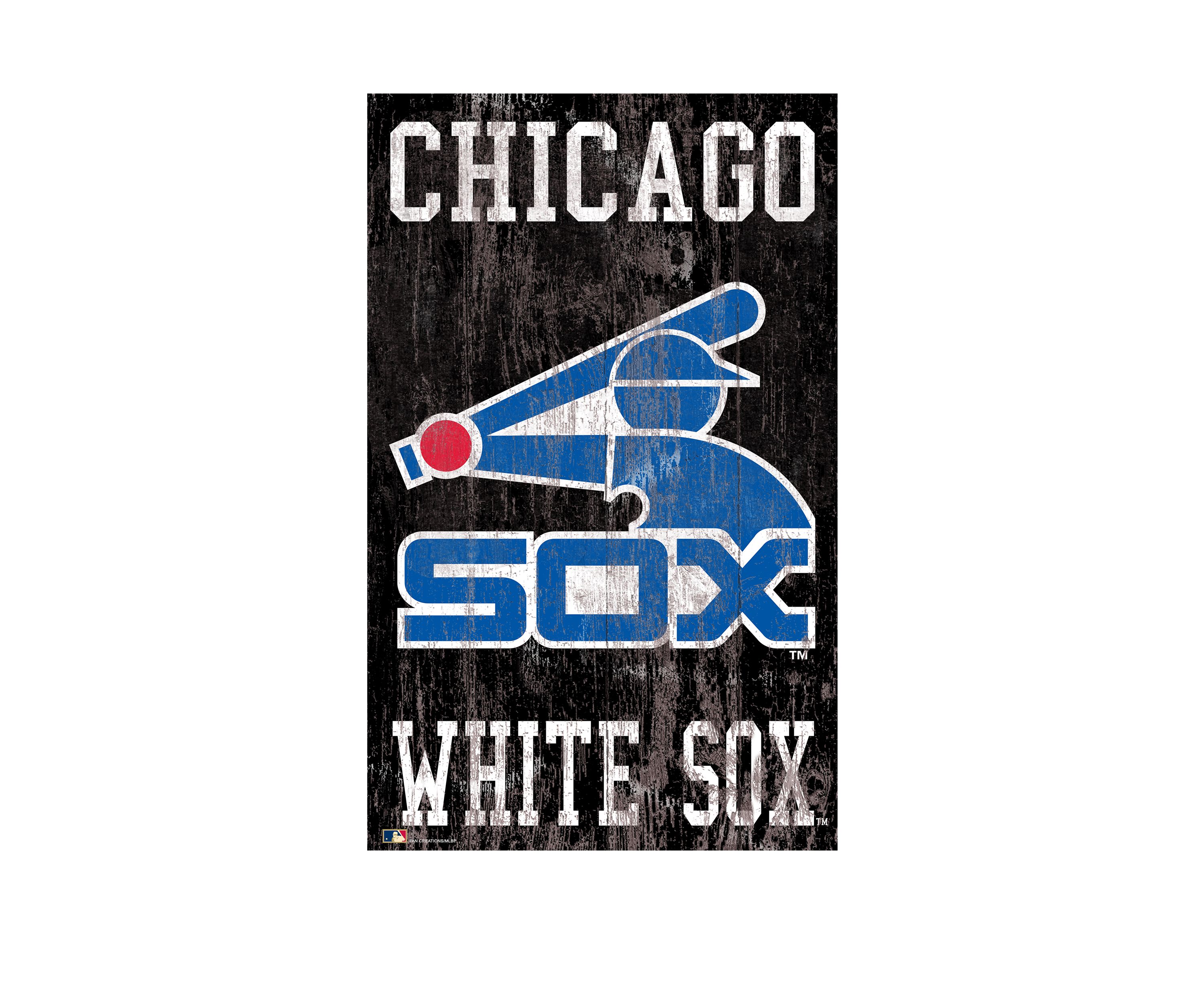 MLB Chicago White Sox 11 in x 19 in Heritage Distressed Logo  Sign
