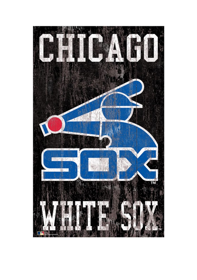 MLB Chicago White Sox 11 in x 19 in Heritage Distressed Logo  Sign