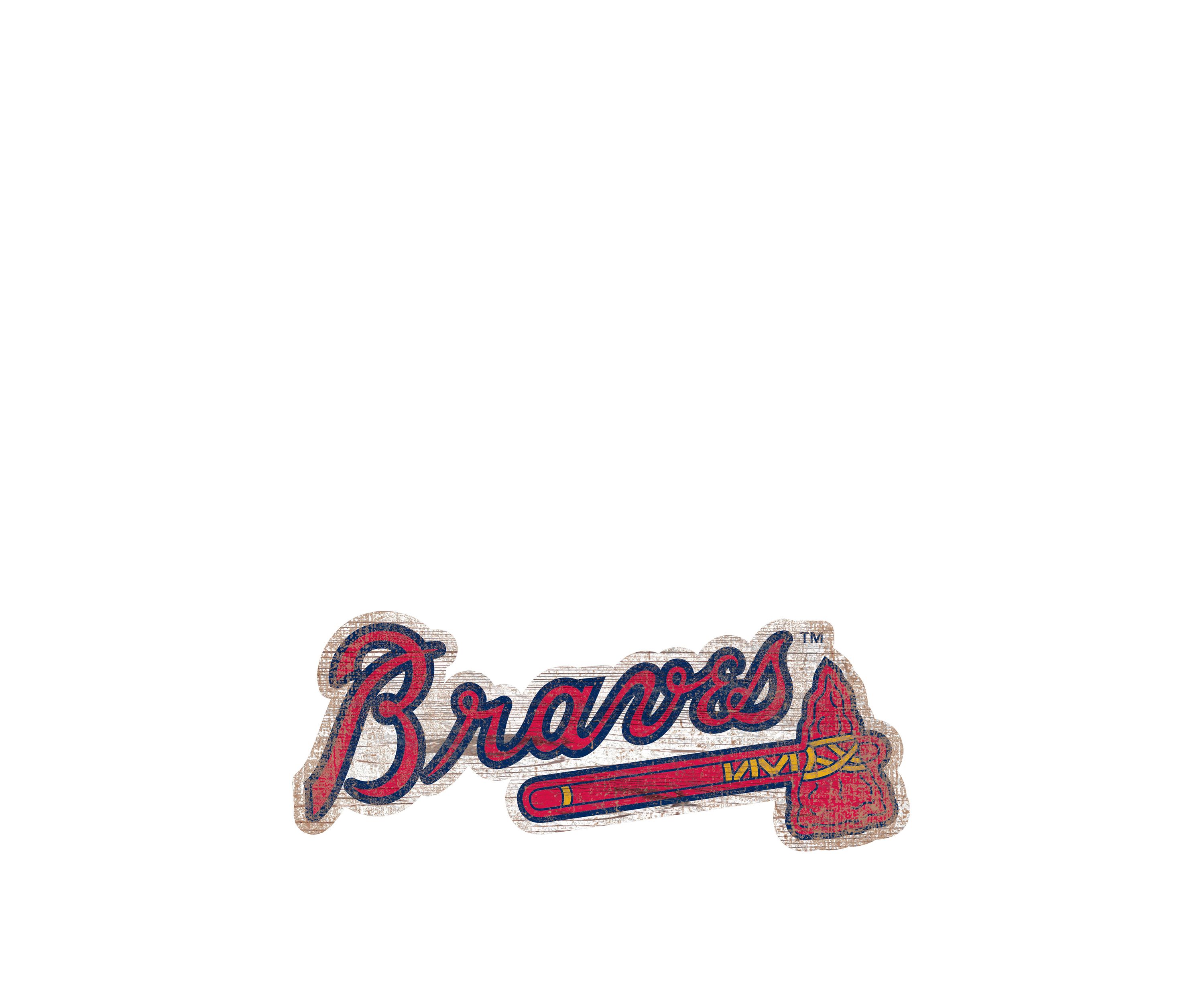 MLB Atlanta Braves Distressed Logo Cutout Sign