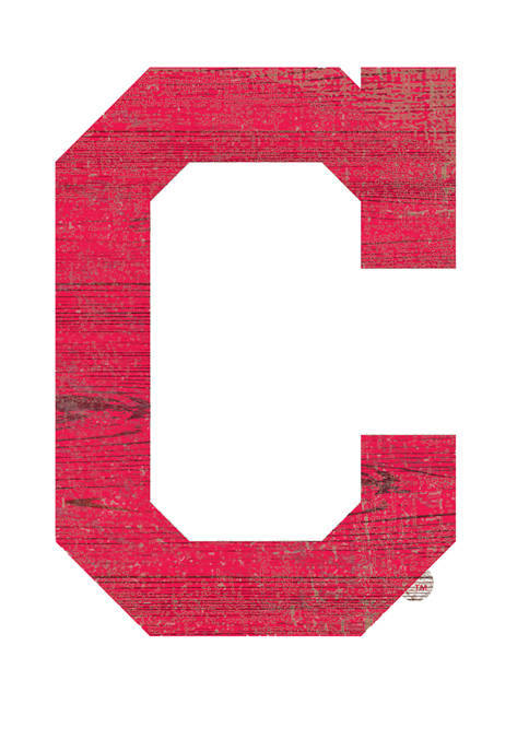 MLB Cleveland Indians 24 in x 24 in Distressed Logo Cutout Sign