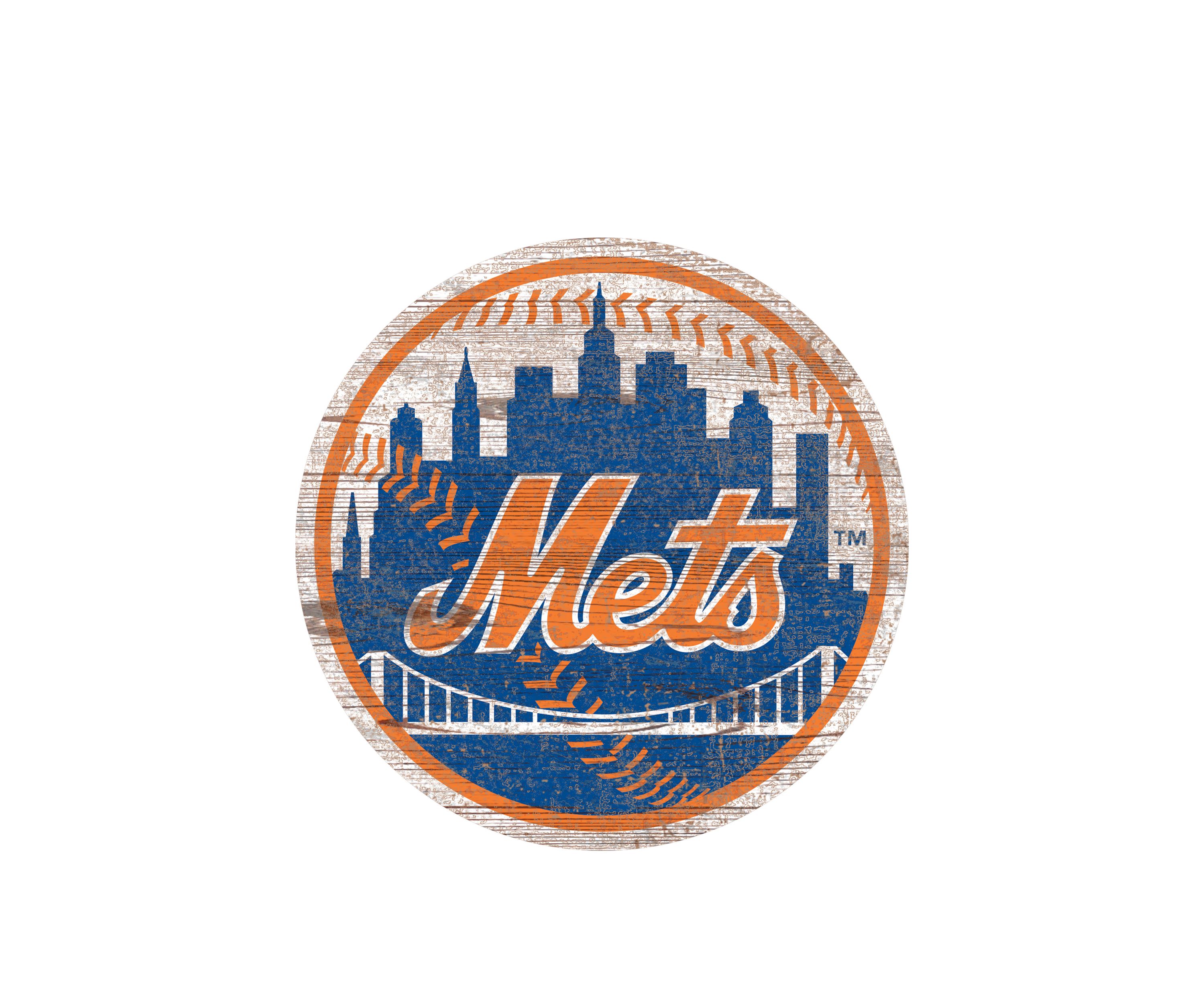 MLB New York Mets Distressed Logo Cutout Sign