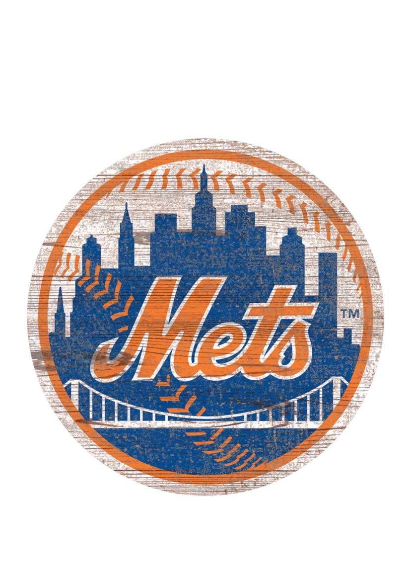 MLB New York Mets Distressed Logo Cutout Sign