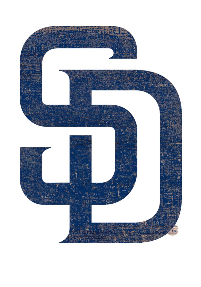 MLB San Diego Padres Distressed Logo Cutout Sign