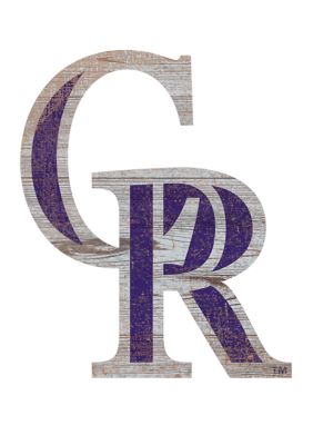 Fan Creations MLB Colorado Rockies Distressed Logo Cutout Sign, Purple