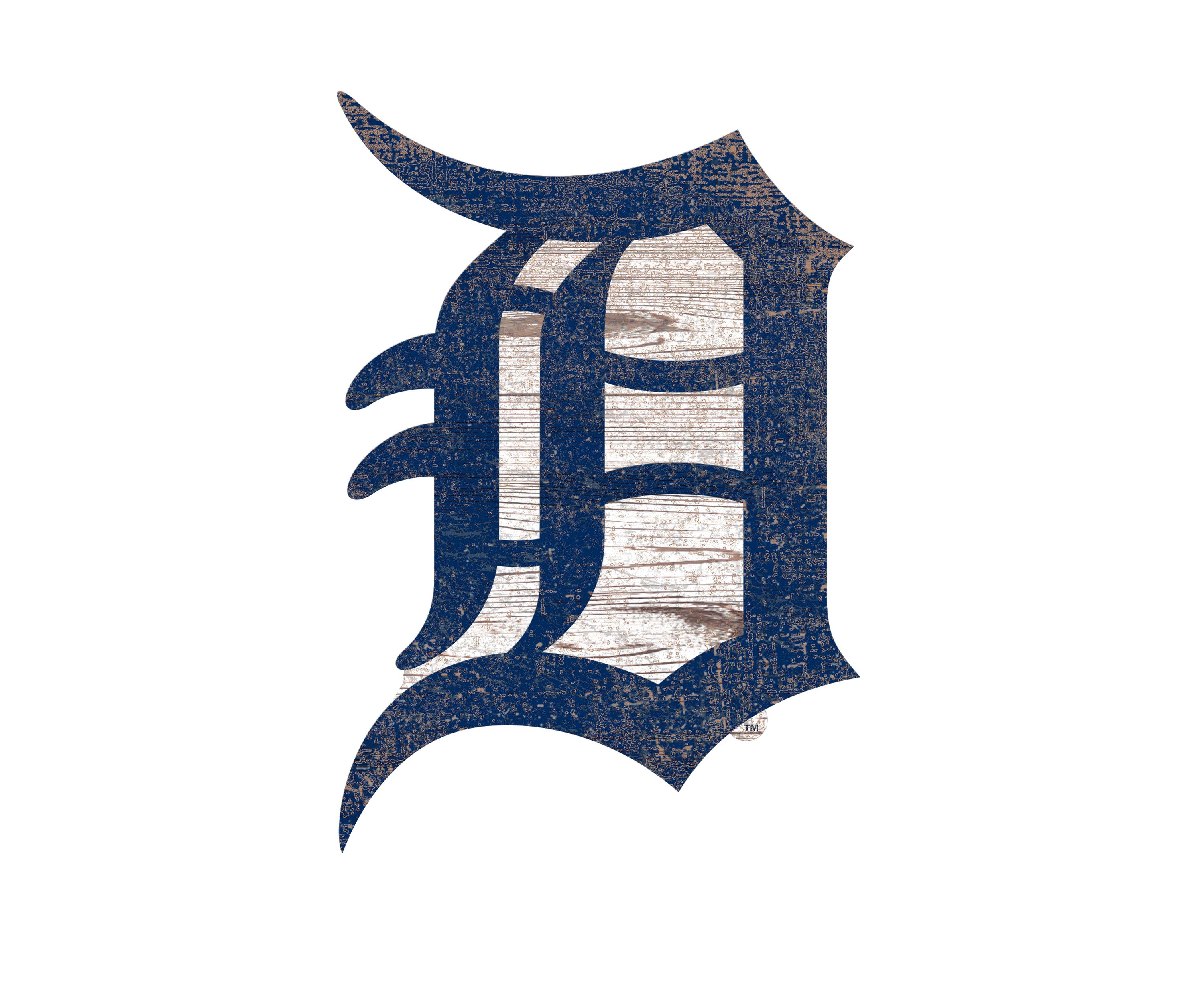 MLB Detroit Tigers Distressed Logo Cutout Sign