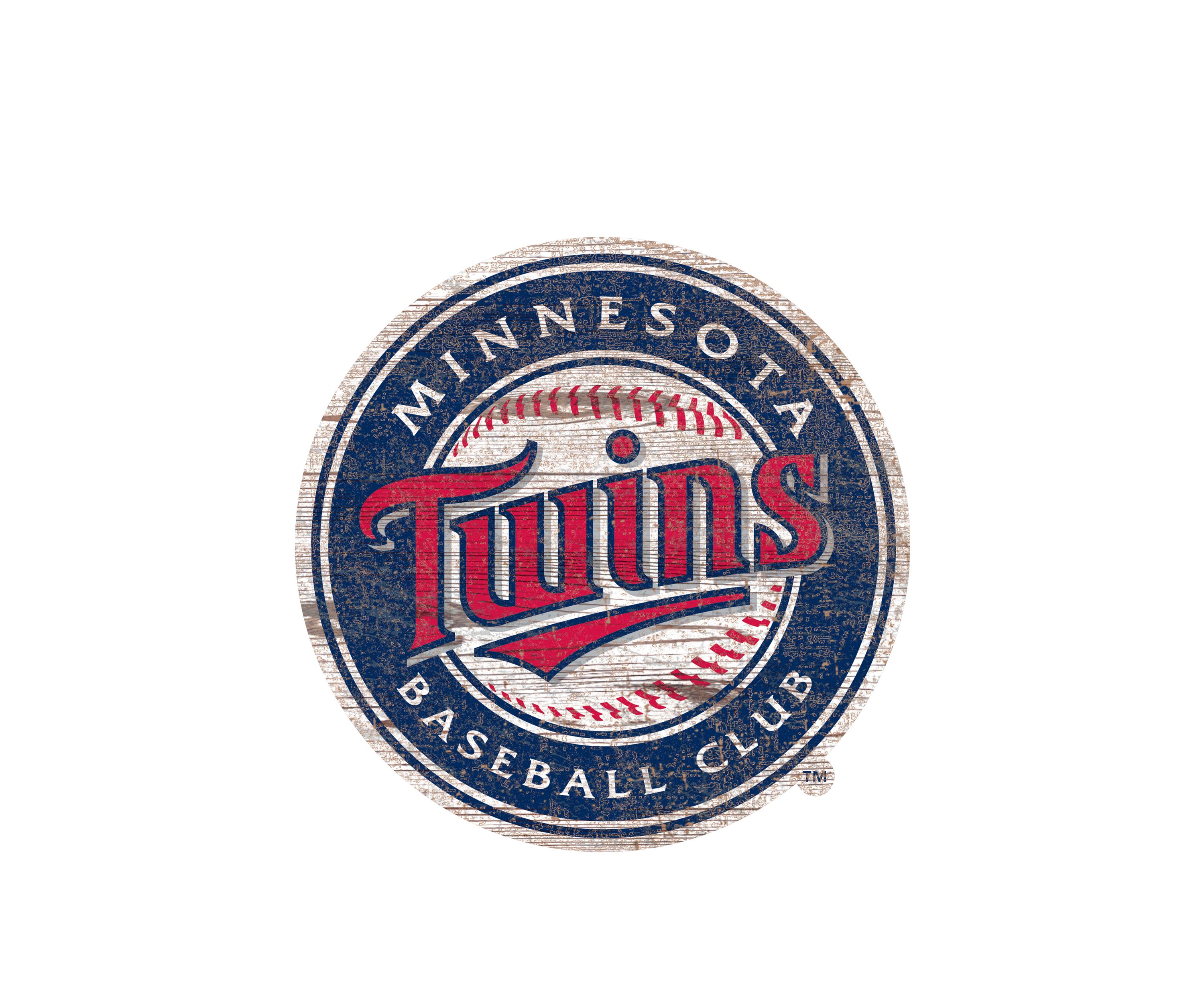 MLB Minnesota Twins  Distressed Logo Cutout Sign