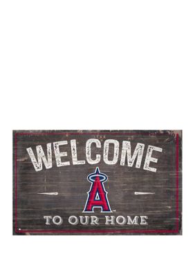 Fan Creations MLB Los Angeles Angels 11 in x 19 in Welcome to our Home Sign, Red
