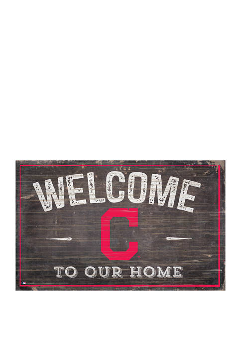MLB Cleveland Indians 11 in x 19 in Welcome to our Home Sign