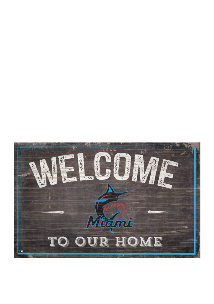 MLB Miami Marlins 11 in x 19 in Welcome to our Home Sign