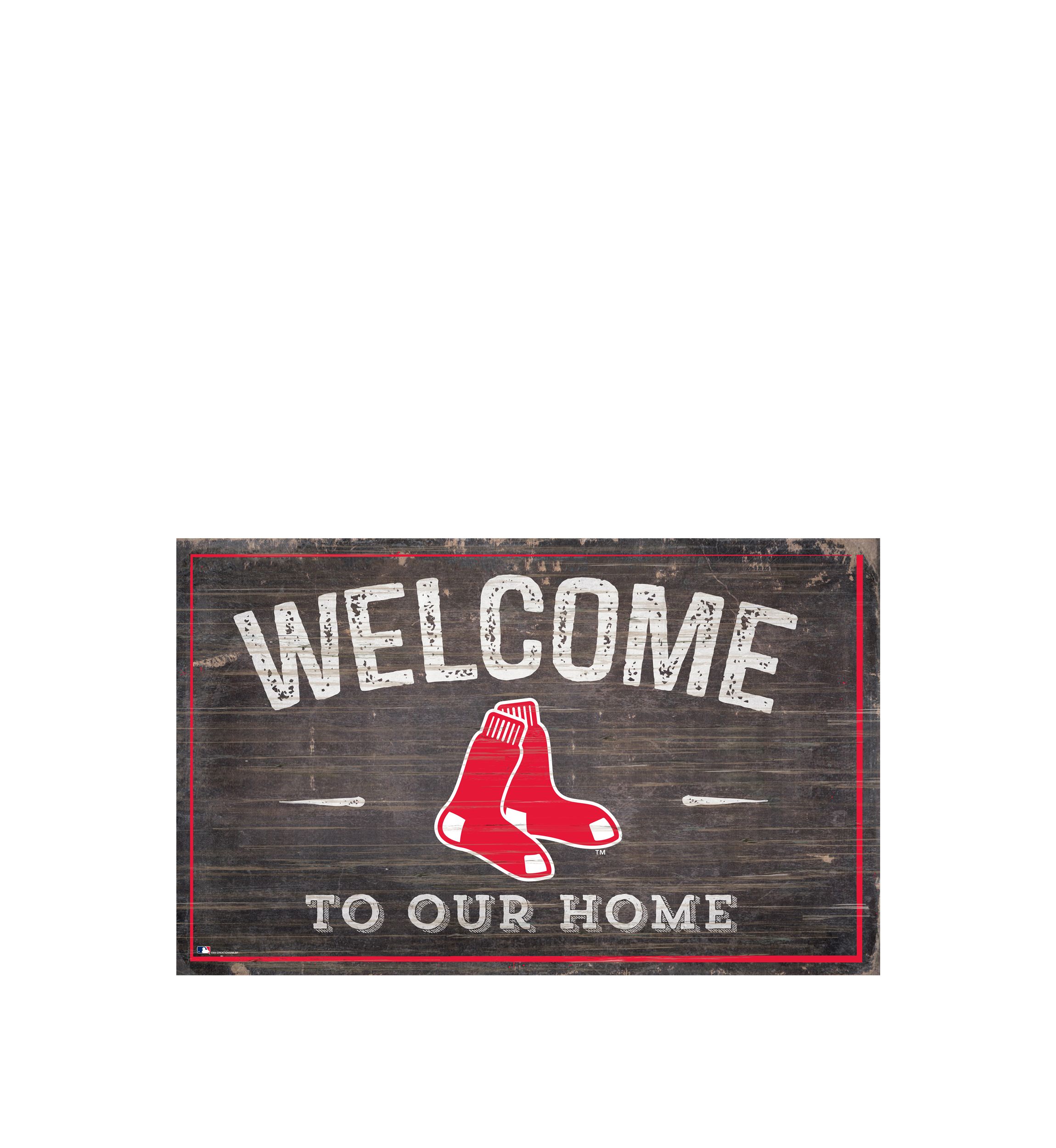 MLB Boston Red Sox 11 in x 19 in Welcome to our Home Sign