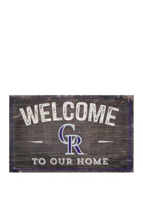 Fan Creations MLB Colorado Rockies 11 in x 19 in Welcome to our Home Sign, Purple