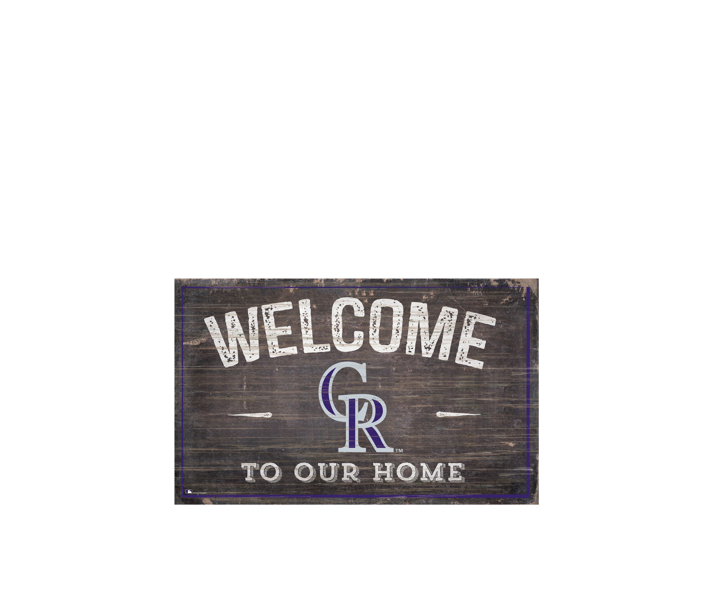MLB Colorado Rockies 11 in x 19 in Welcome to our Home Sign
