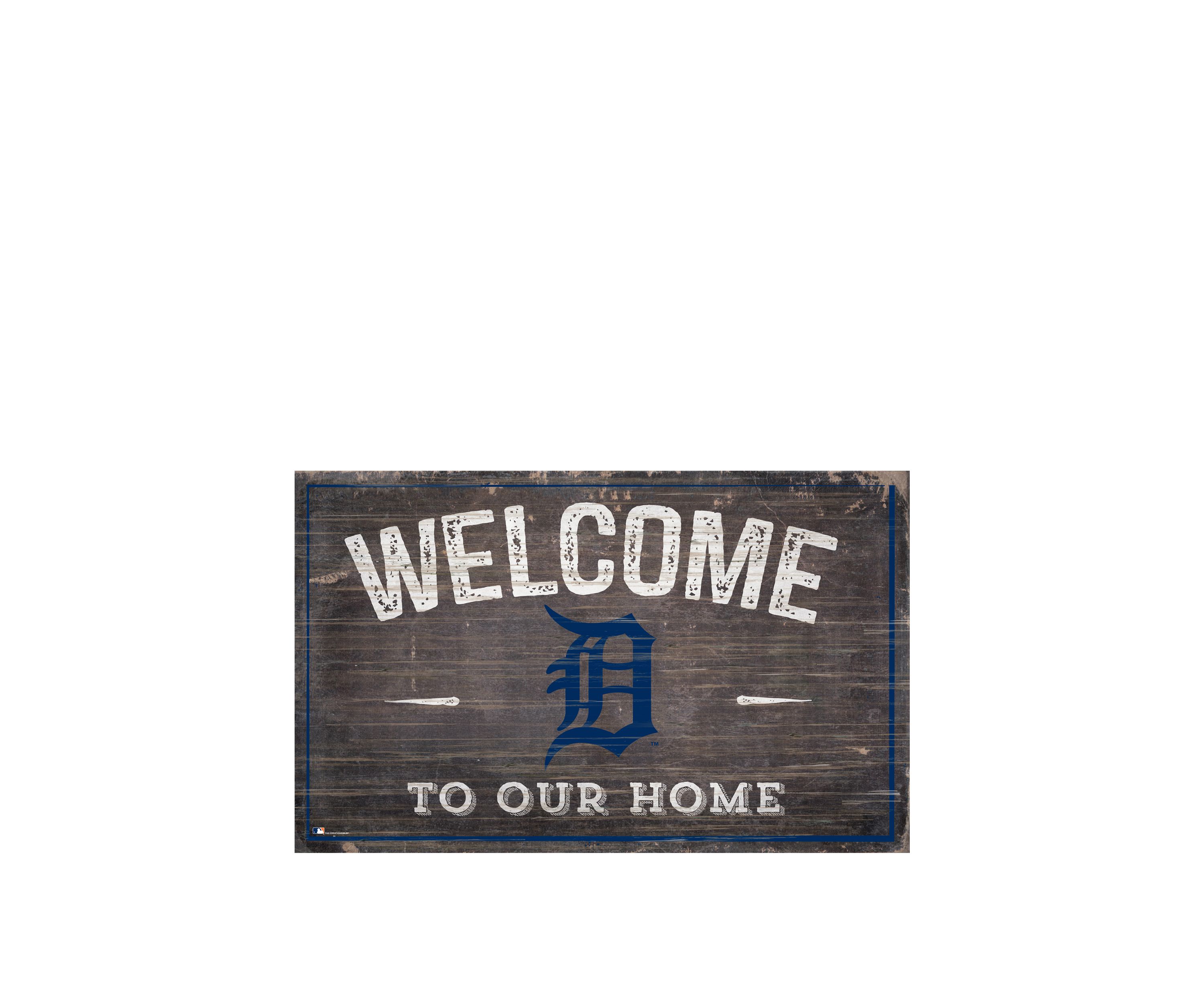 MLB Detroit Tigers 11 in x 19 in Welcome to our Home Sign
