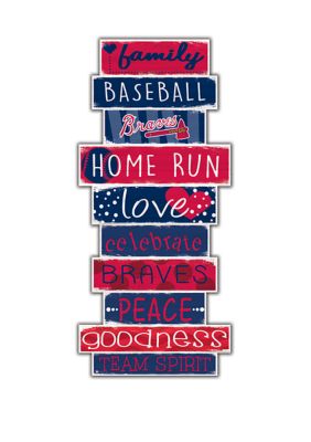 Belk MLB Atlanta Braves 11 in x 19 in Team Color Welcome Sign