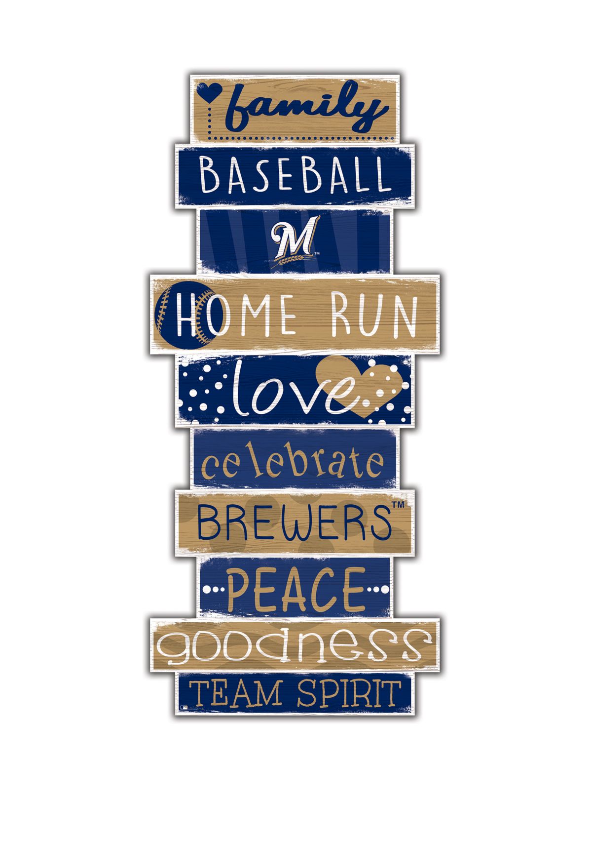 MLB Milwaukee Brewers Celebrations Stack 24 in 10 in Sign