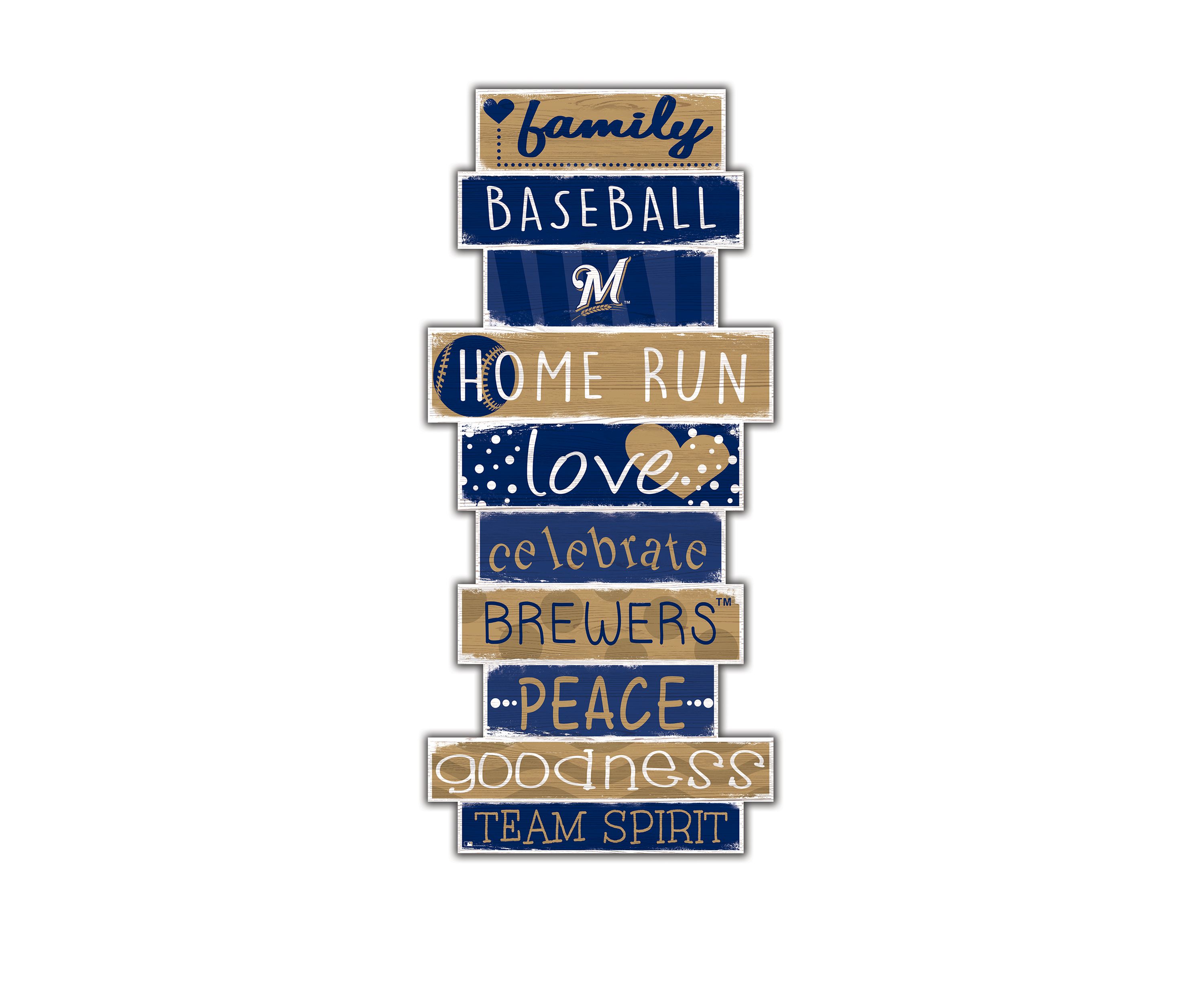 MLB Milwaukee Brewers Celebrations Stack 24 in 10 in Sign