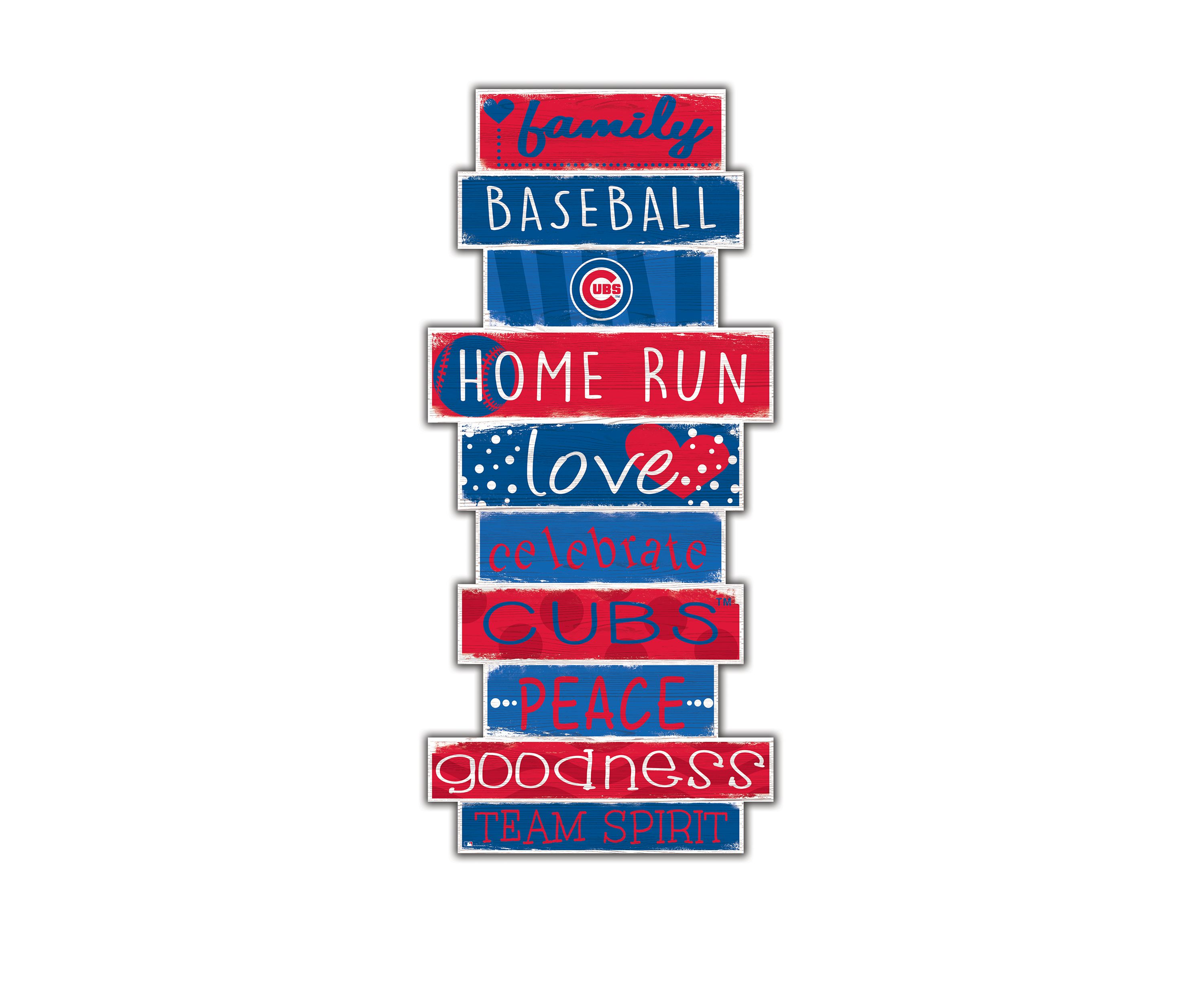 MLB Chicago Cubs Celebrations Stack 24 in x 10 in Sign