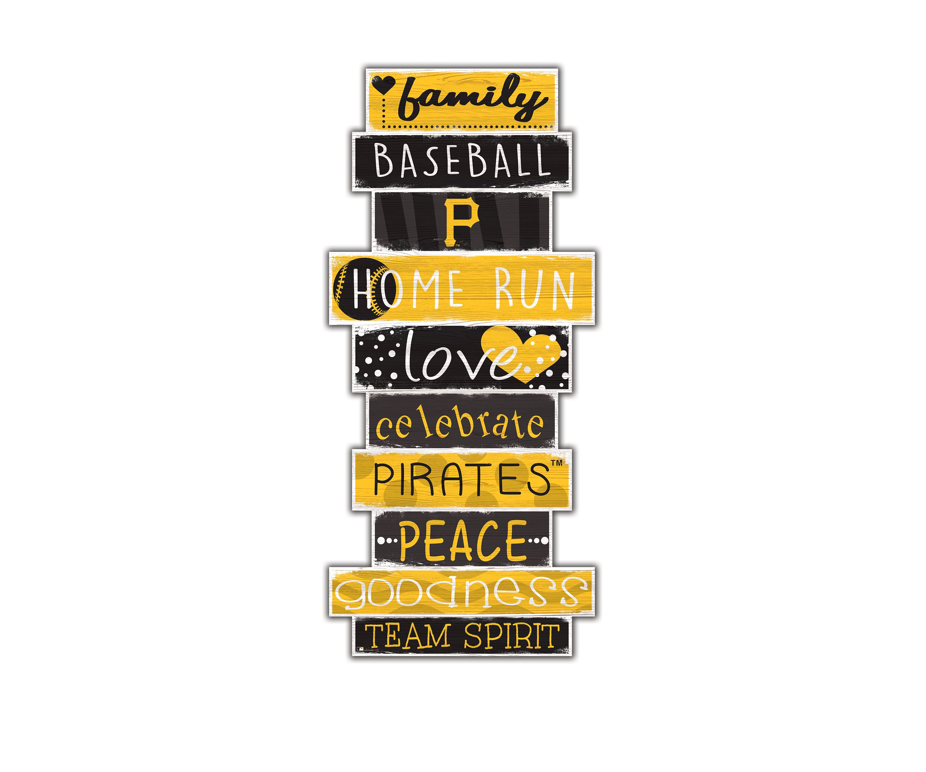 MLB Pittsburgh Pirates Celebrations Stack 24 in x 10 in Sign