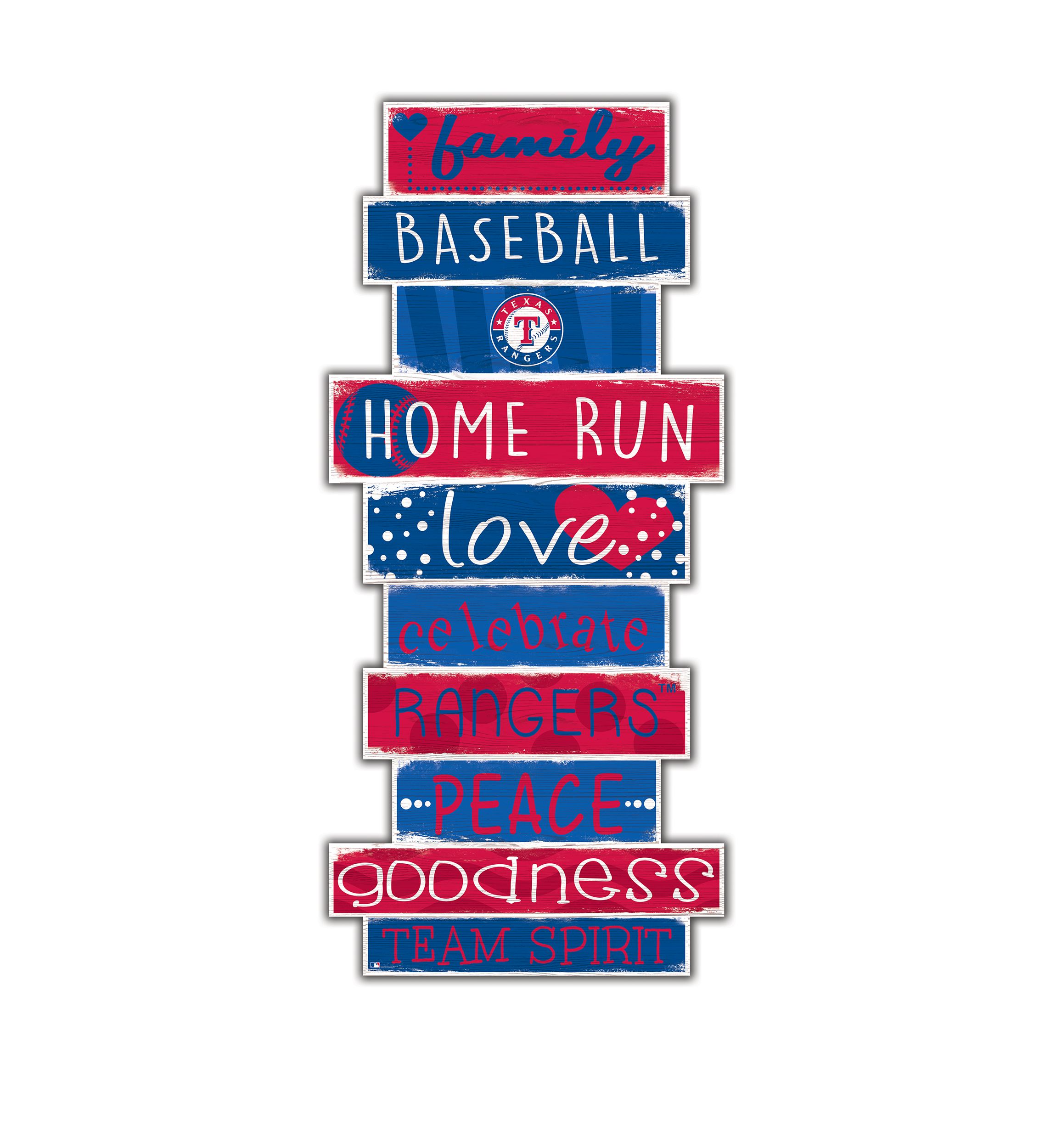 MLB Texas Rangers 24 Inch Celebration Stack Sign
