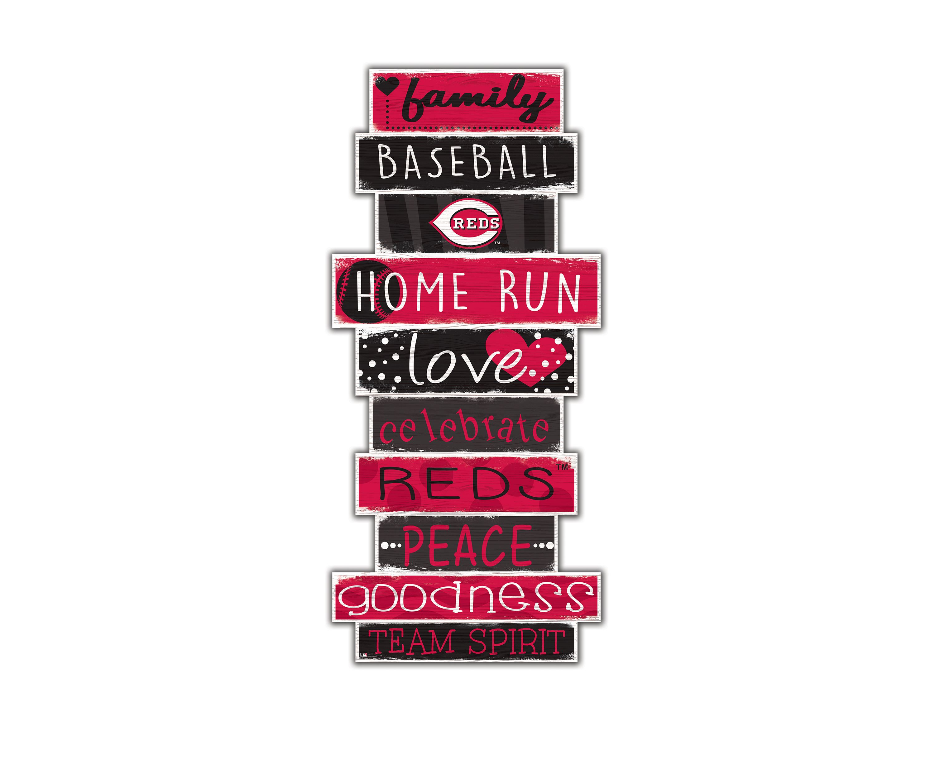 MLB Cincinnati Reds Celebrations Stack 24 in x 10 in Sign