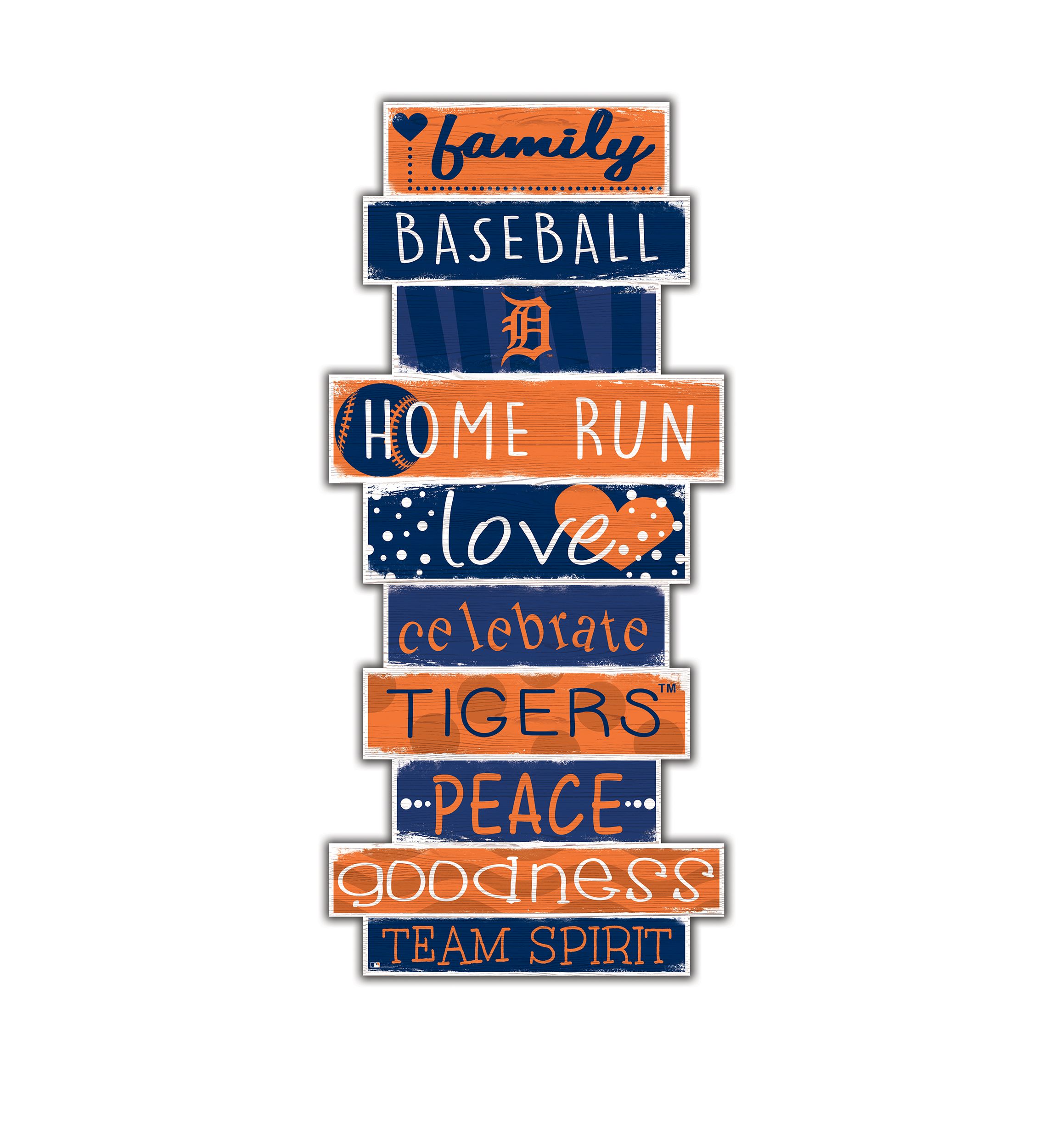 MLB Detroit Tigers Celebrations Stack 24 in x 10 in Sign