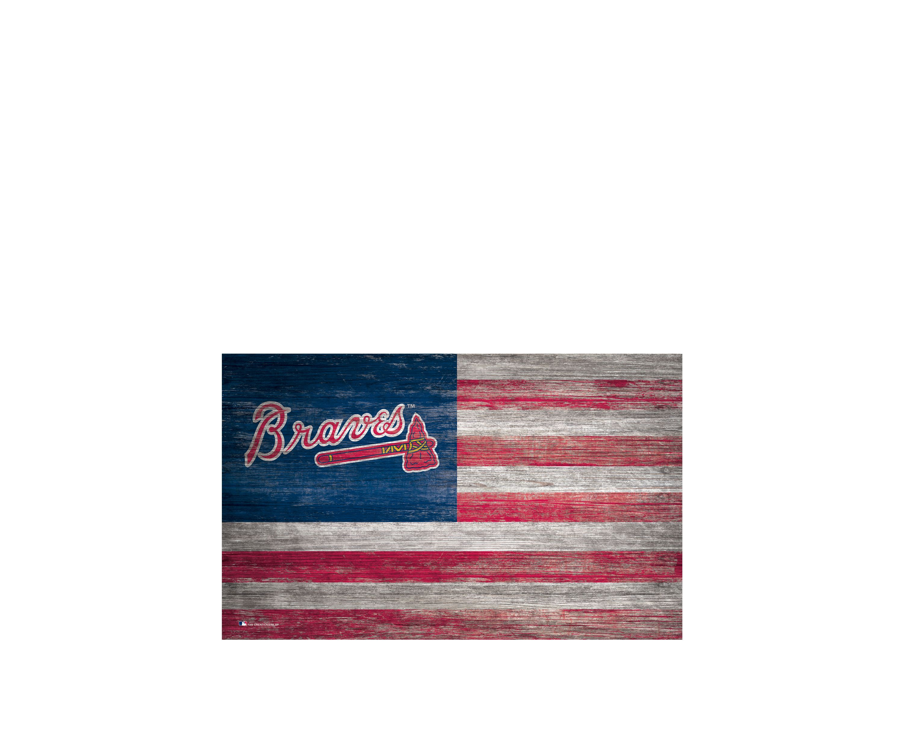 MLB Atlanta Braves 11 in x 19 in Distressed Flag 