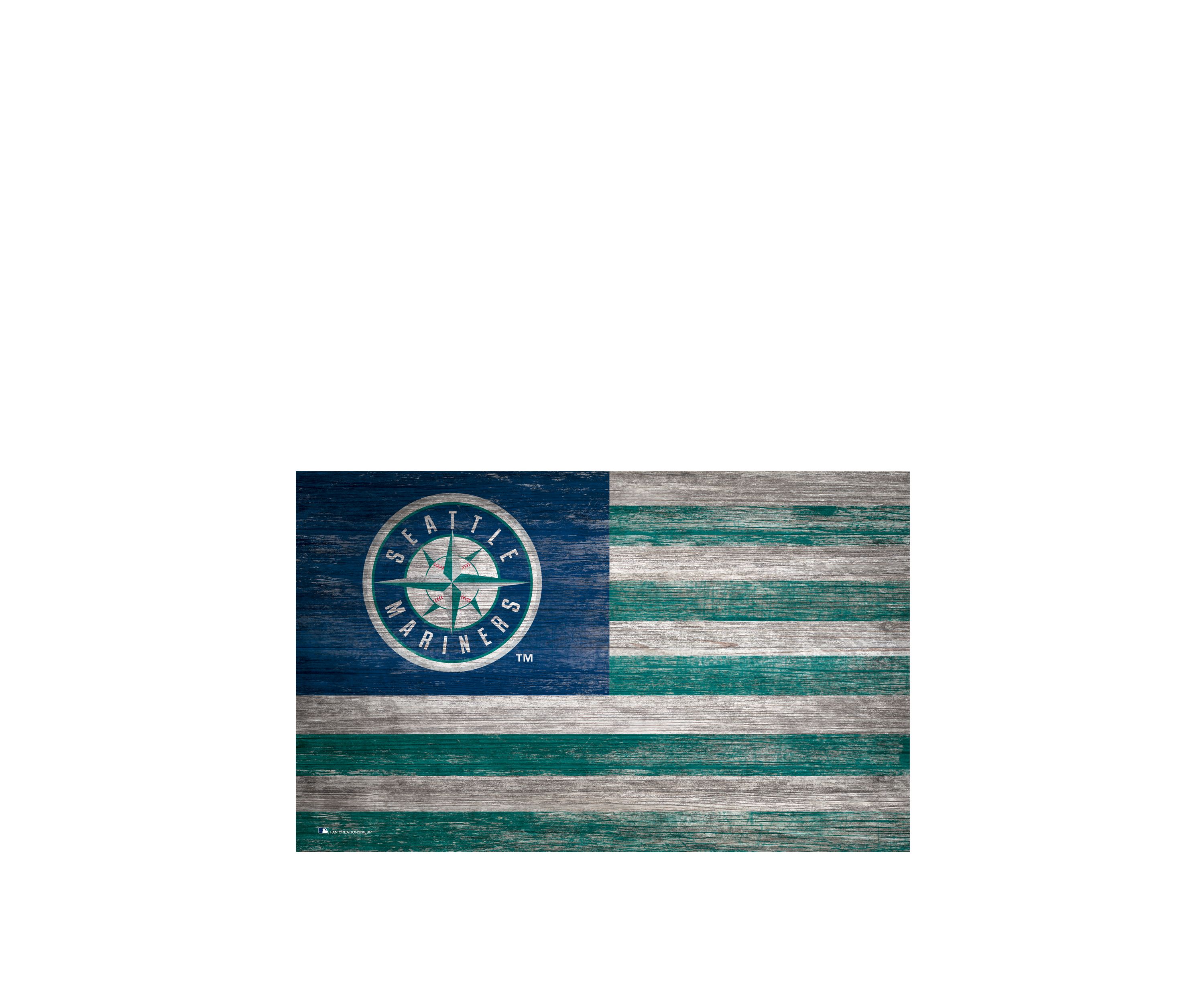 MLB Seattle Mariners 11 in x 19 in Distressed Flag 