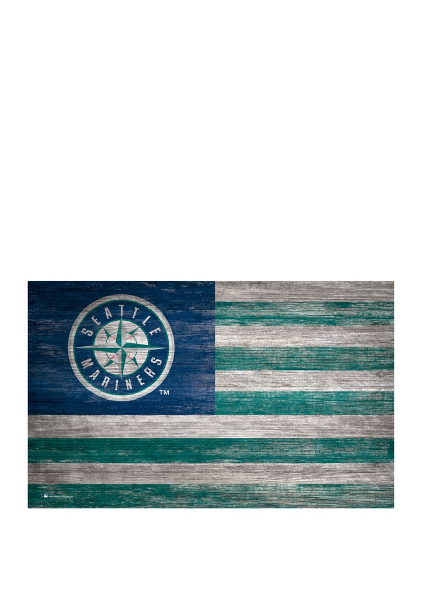 MLB Seattle Mariners 11 in x 19 in Distressed Flag 