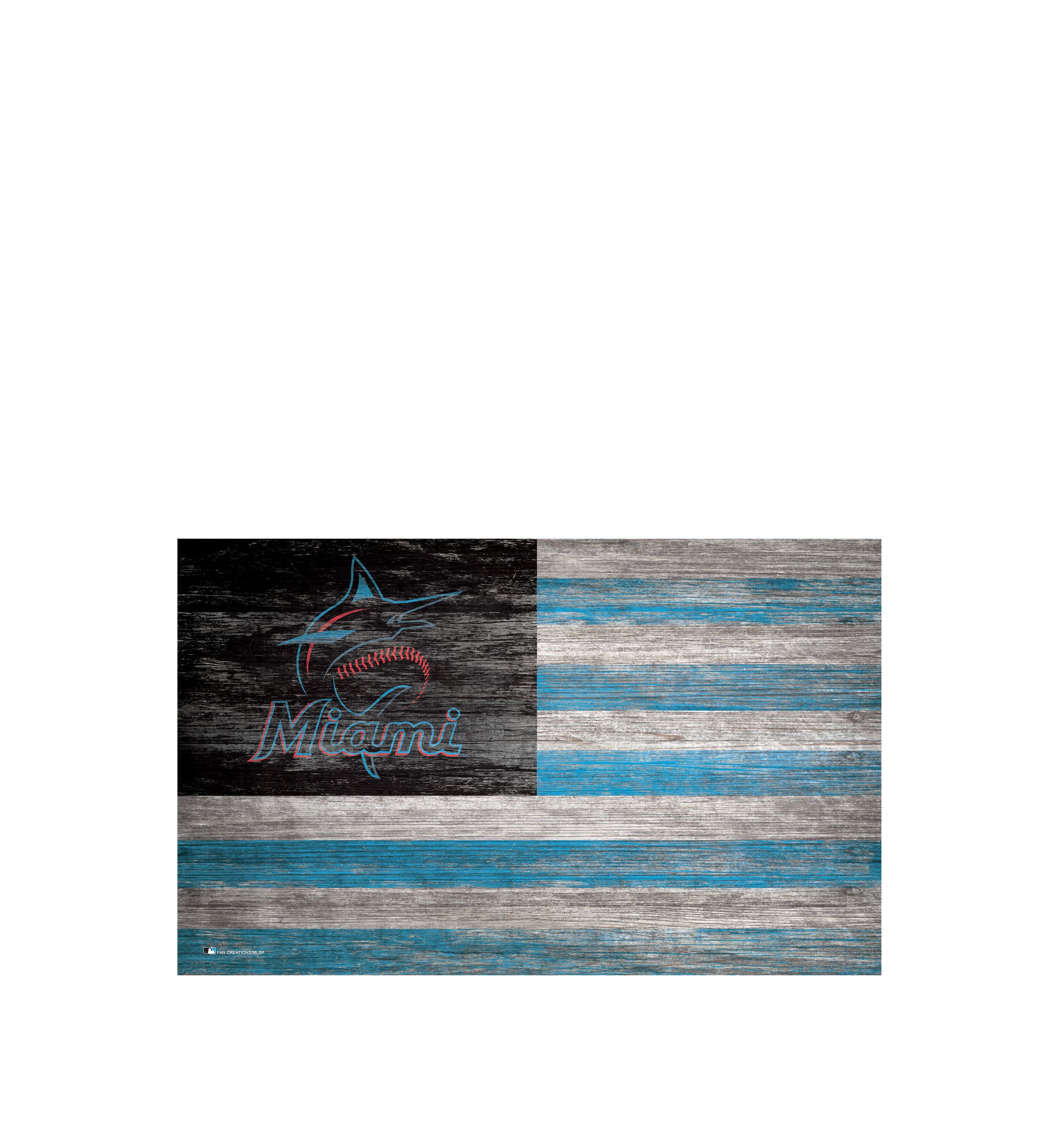 MLB Miami Marlins 11 in x 19 in Distressed Flag