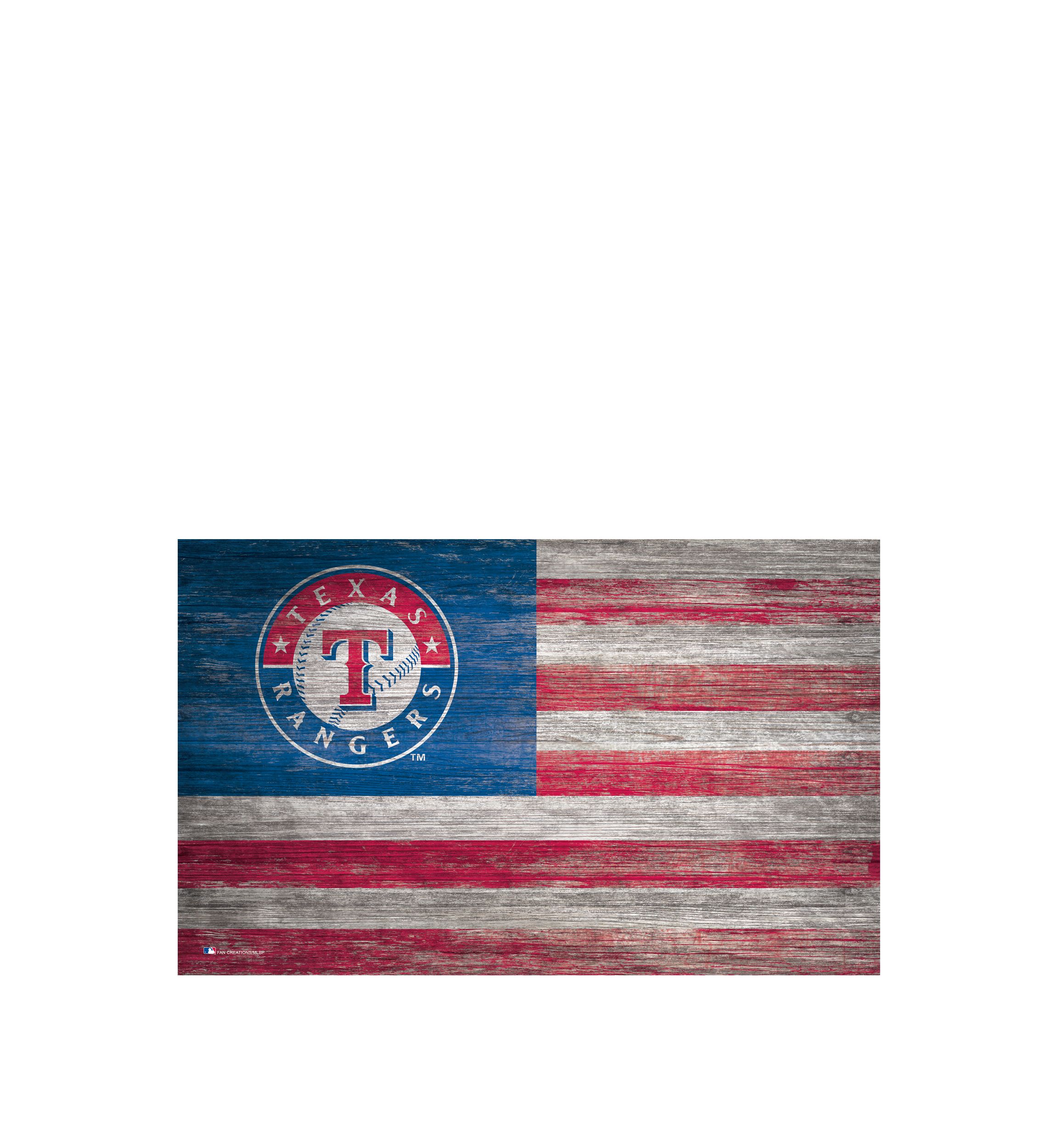MLB Texas Rangers 11 in x 19 in Distressed Flag
