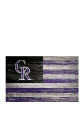 Fan Creations MLB Colorado Rockies 11 in x 19 in Distressed Flag, Purple