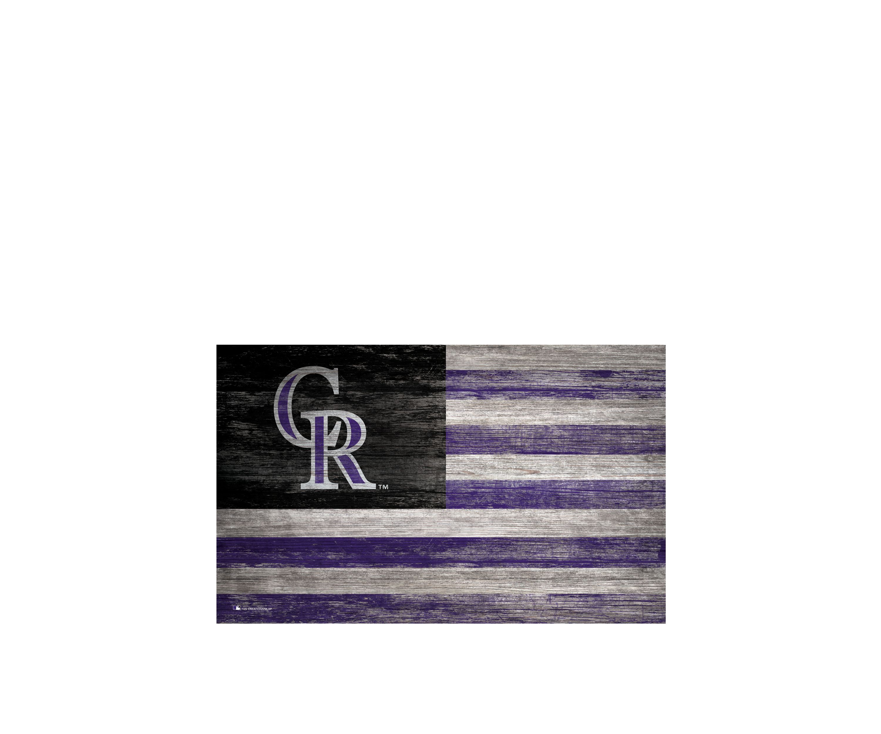MLB Colorado Rockies 11 in x 19 in Distressed Flag