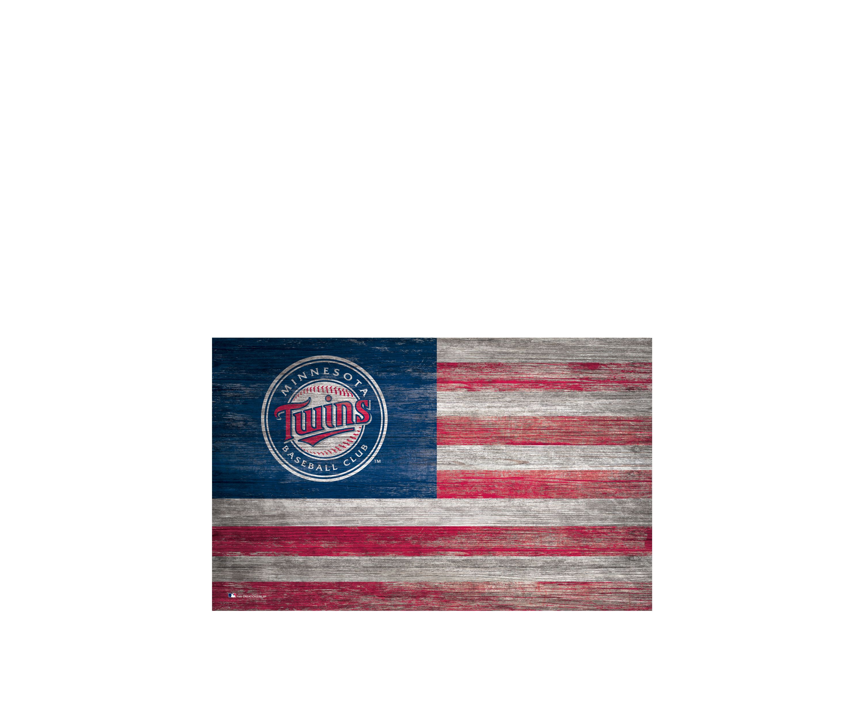 MLB Minnesota Twins 11 in x 19 in Distressed Flag