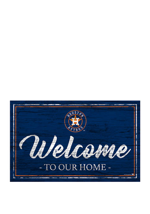 MLB Houston Astros 11 in x 19 in Team Color Welcome Sign