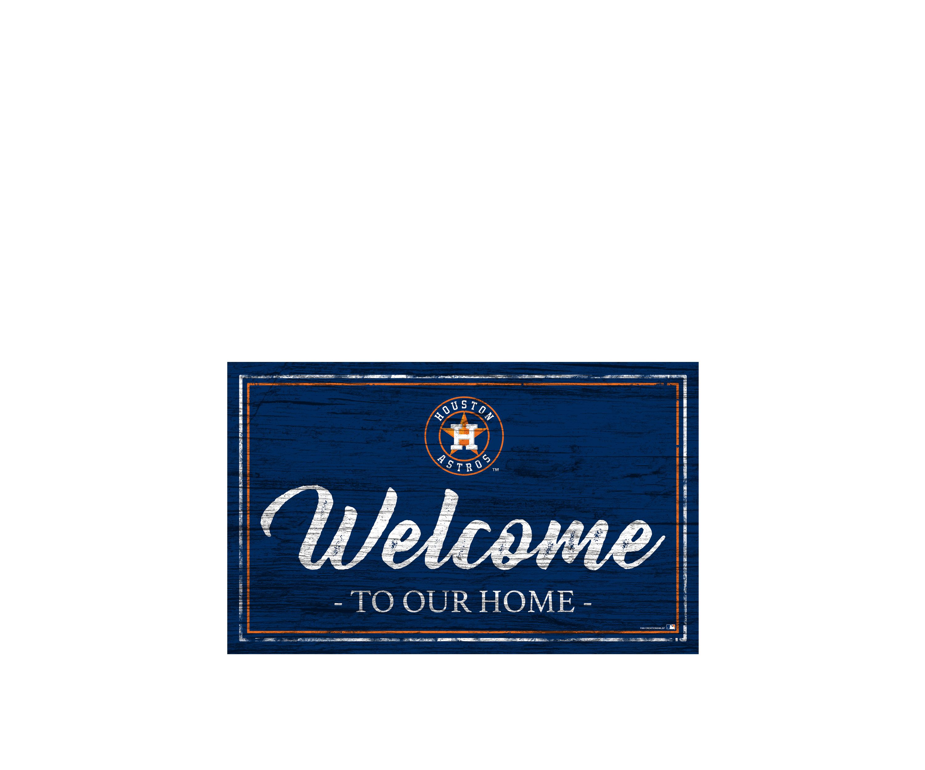 MLB Houston Astros 11 in x 19 in Team Color Welcome Sign