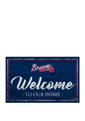 Belk MLB Atlanta Braves 11 in x 19 in Team Color Welcome Sign