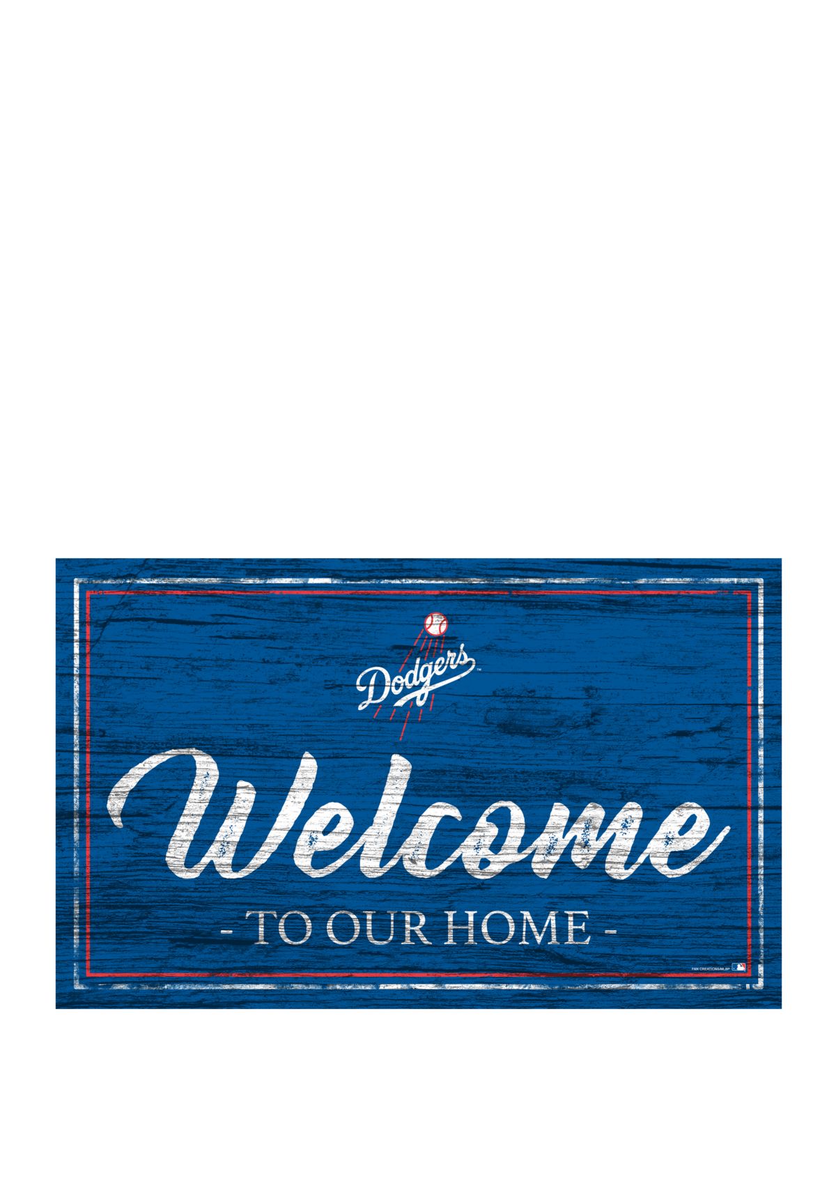 MLB Los Angeles Dodgers 11 in x 19 in Team Color Welcome Sign