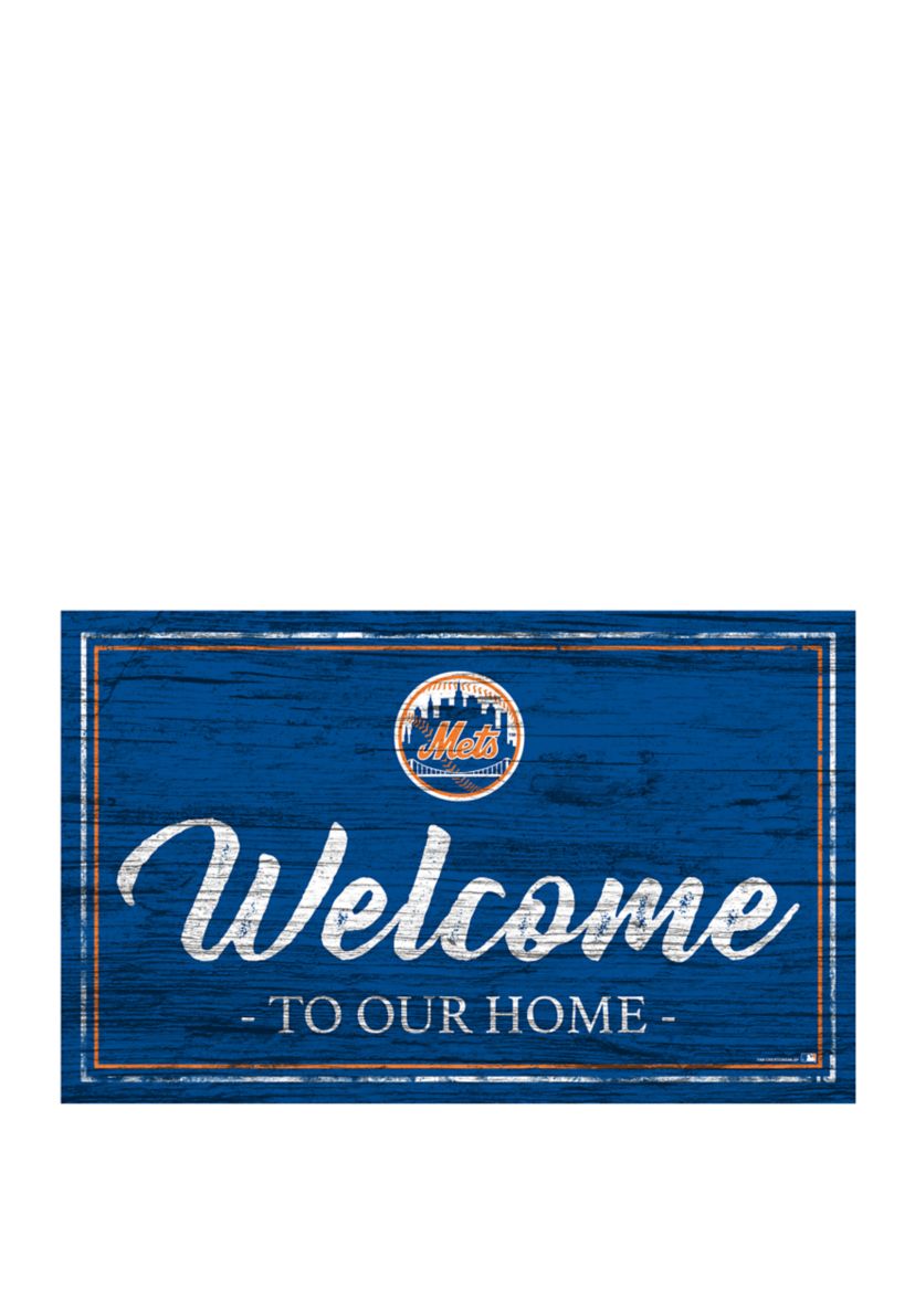 MLB New York Mets 11 in x 19 in Team Color Welcome Sign