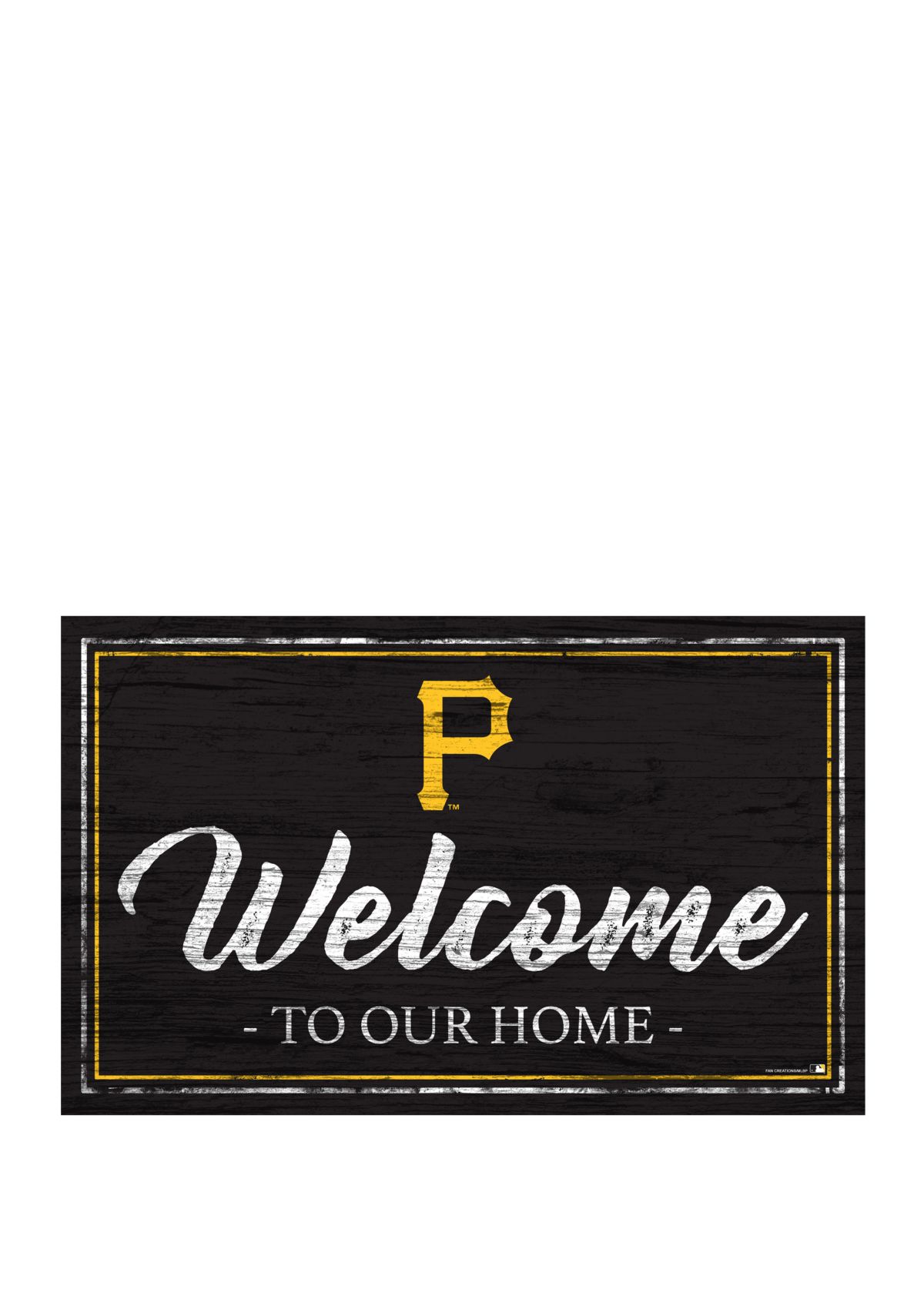 MLB Pittsburgh Pirates 11 in x 19 in Team Color Welcome Sign