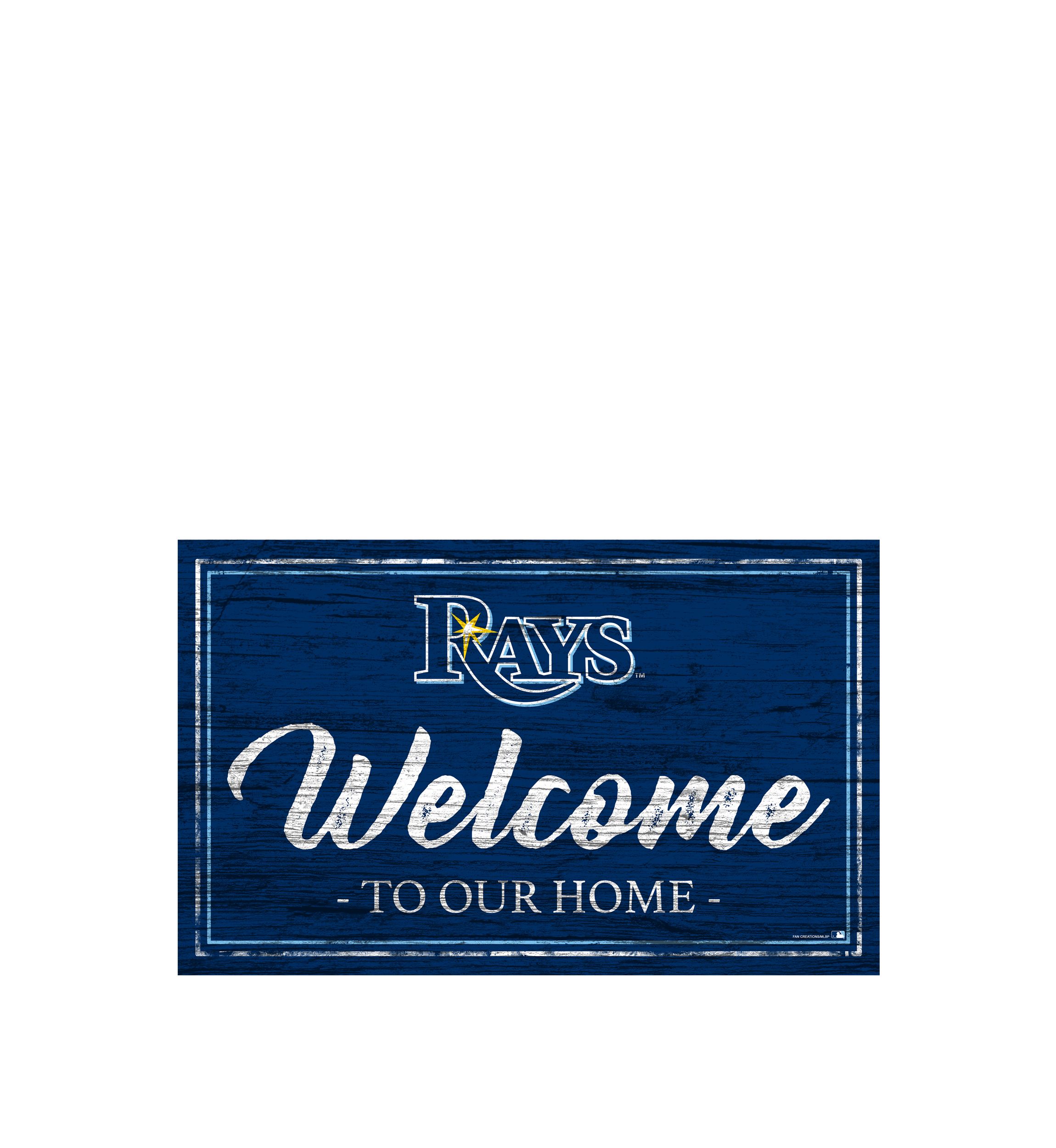 MLB Tampa Bay Rays 11 in x 19 in Team Color Welcome Sign